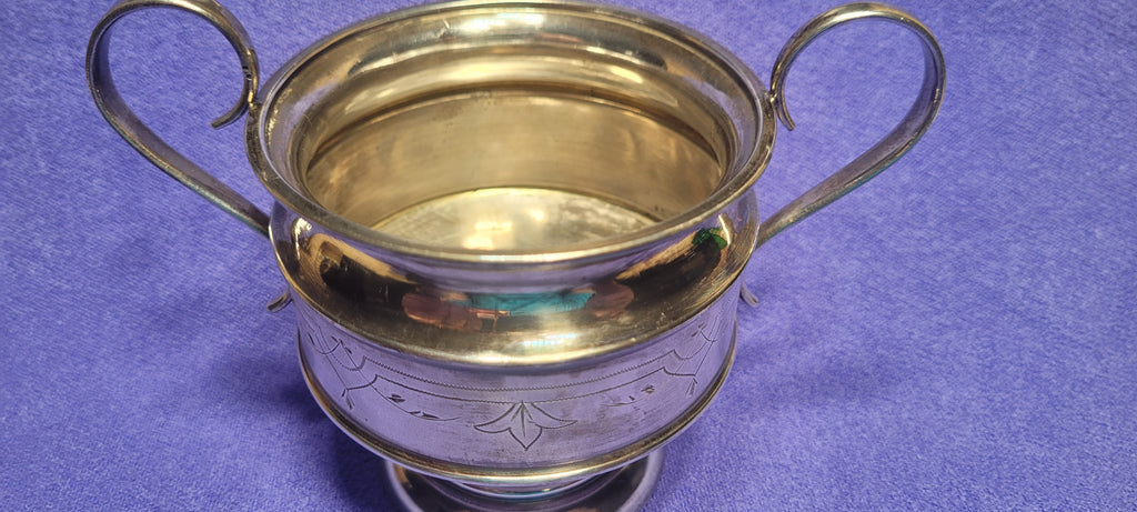 Antique 935 Silver Twin Handle Cup 194g Austria-Hungary “Diana Head” Mark