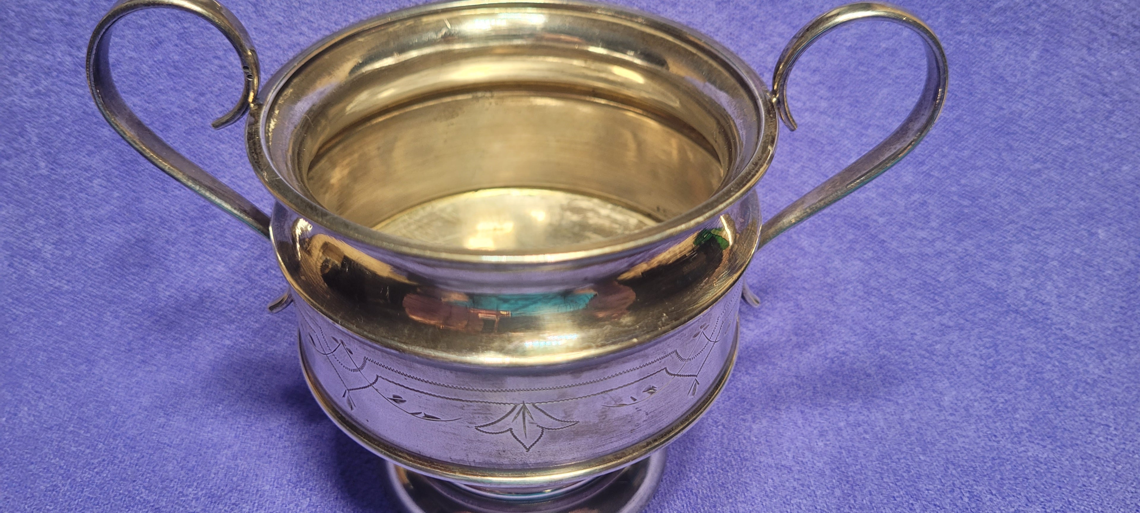 Antique 935 Silver Twin Handle Cup 194g Austria-Hungary “Diana Head” Mark