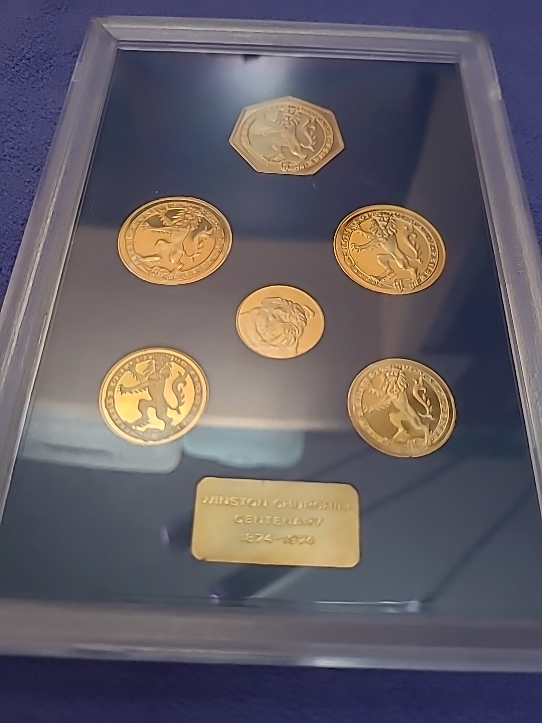 Winston Churchill Centenary 1874–1974 22ct Gold on Silver 6 Coin Medal Set