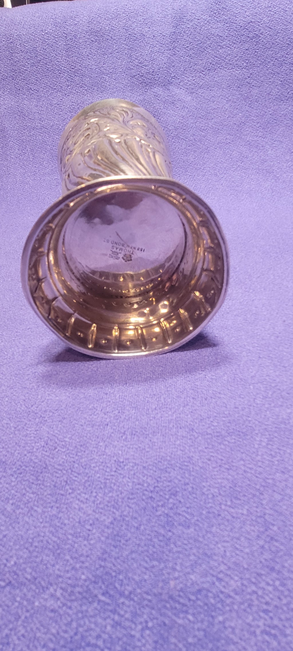 Victorian Sterling Silver Repousse Vase, 1888,Francis Boone Thomas, 193g ,London