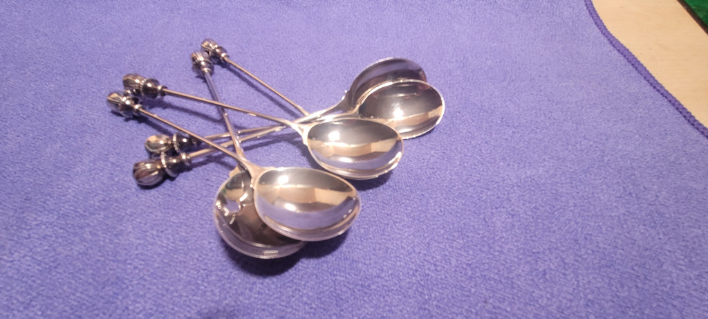 Antique Solid Silver Teaspoons Set of 6 Cased Birmingham 1925 D&B 80g