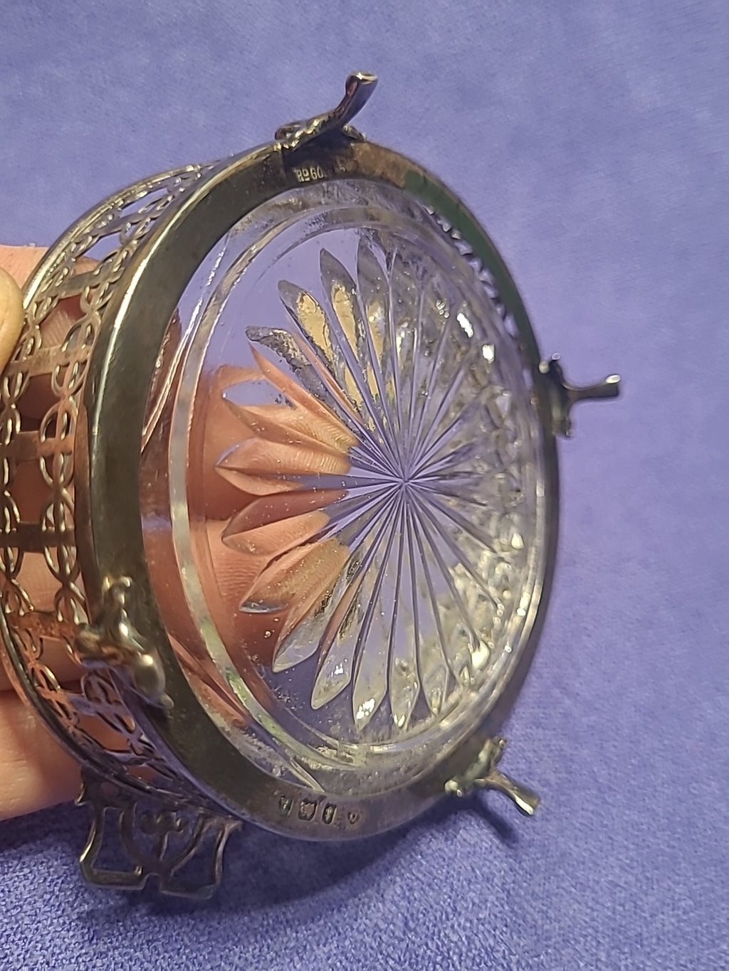 Antique 1925 Adie Brothers Sterling Silver Butter Dish Glass Liner Birmingham