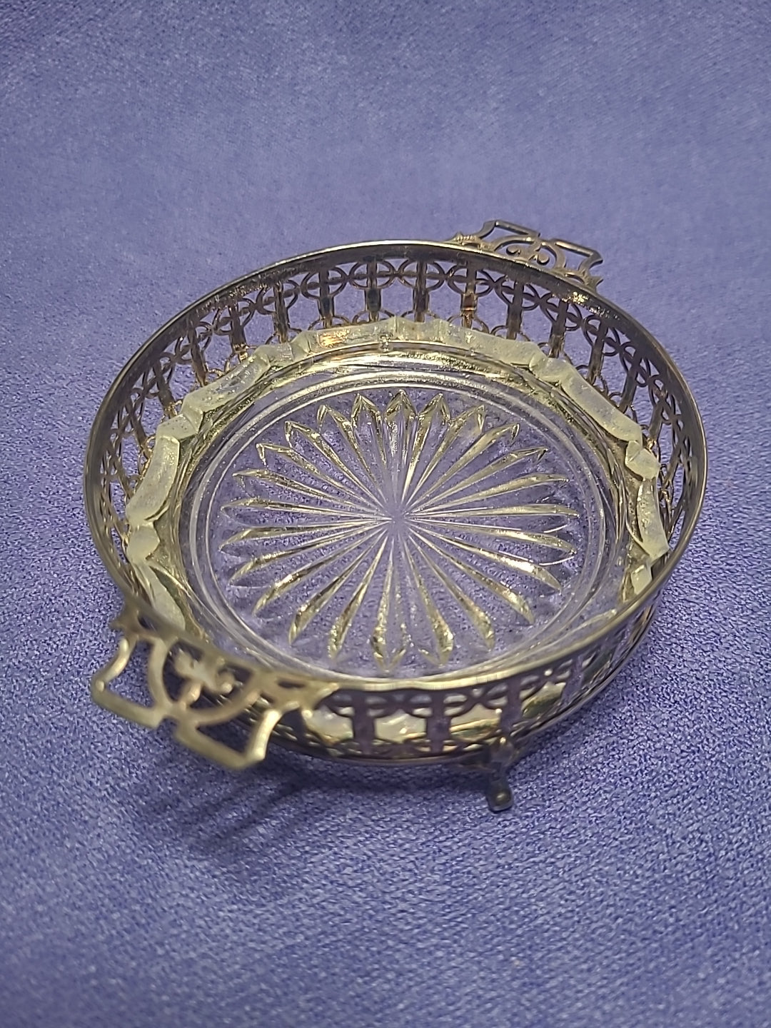 Antique 1925 Adie Brothers Sterling Silver Butter Dish Glass Liner Birmingham