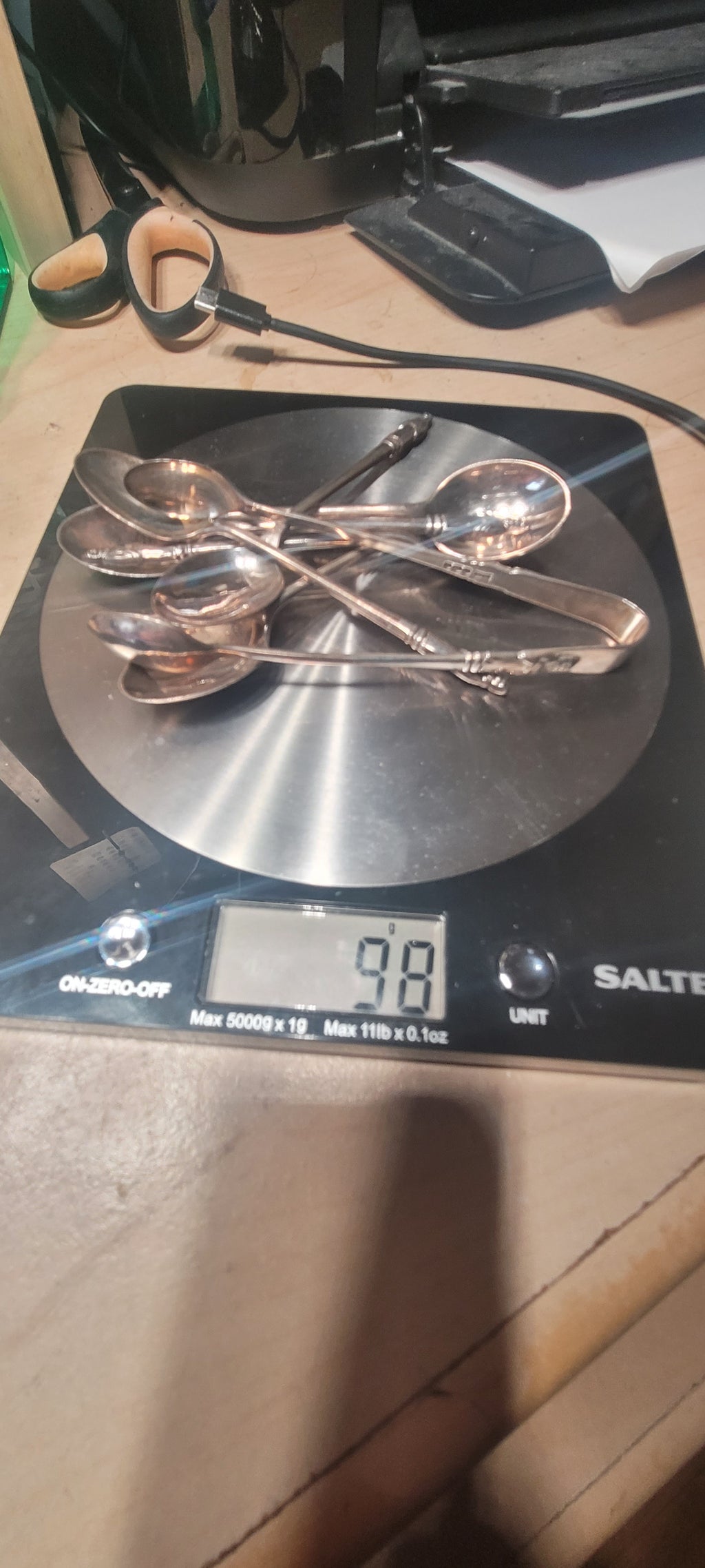 Antique Cased Solid Silver Spoon & Tong Set Walker & Hall 1923 98g