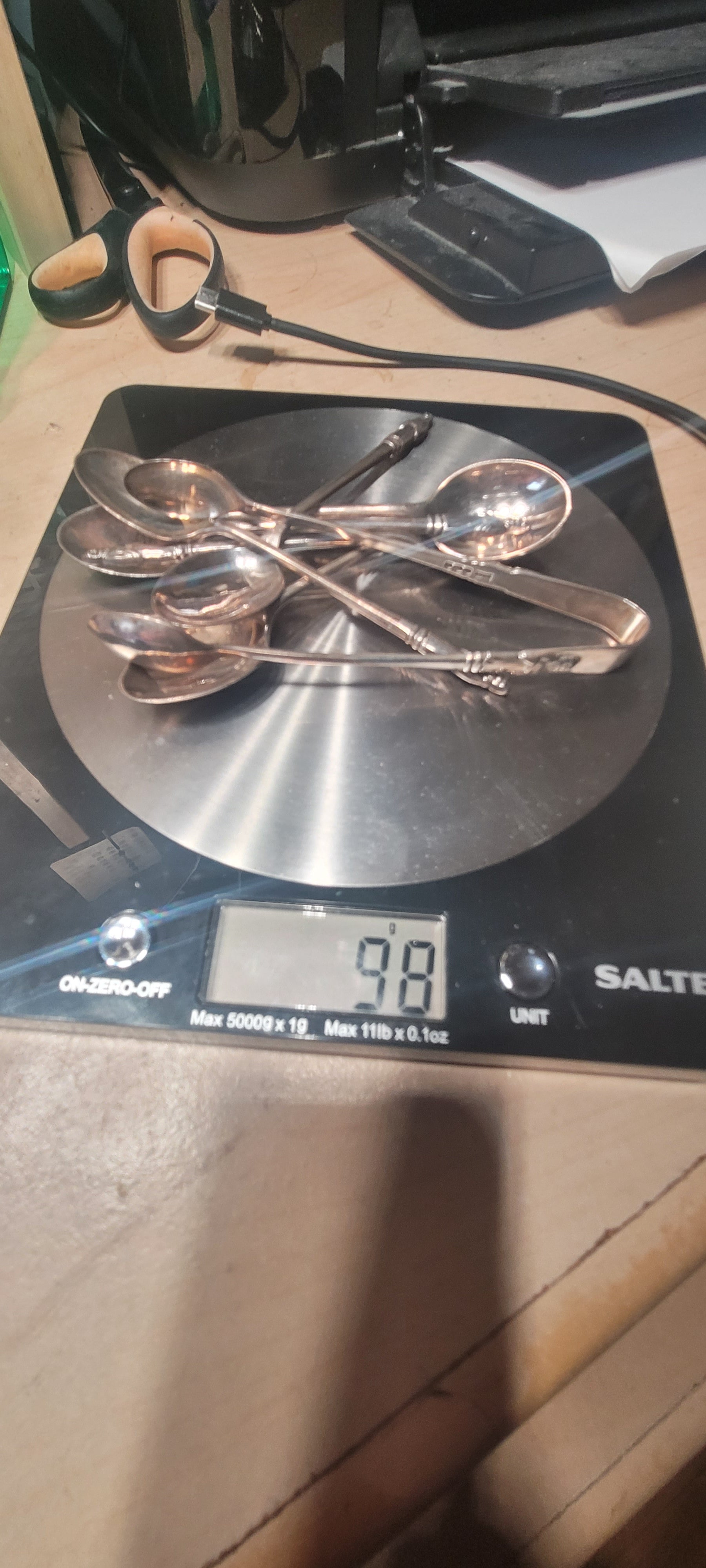 Antique Cased Solid Silver Spoon & Tong Set Walker & Hall 1923 98g