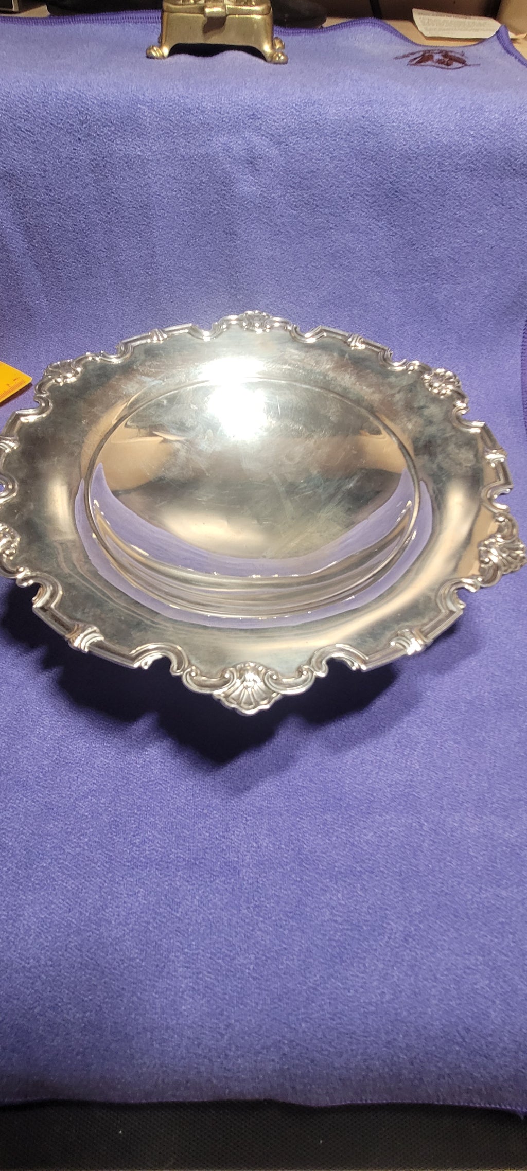 Mappin & Webb , Sterling Silver Large Tazza Dish , Sheffield , 1945 , 296g