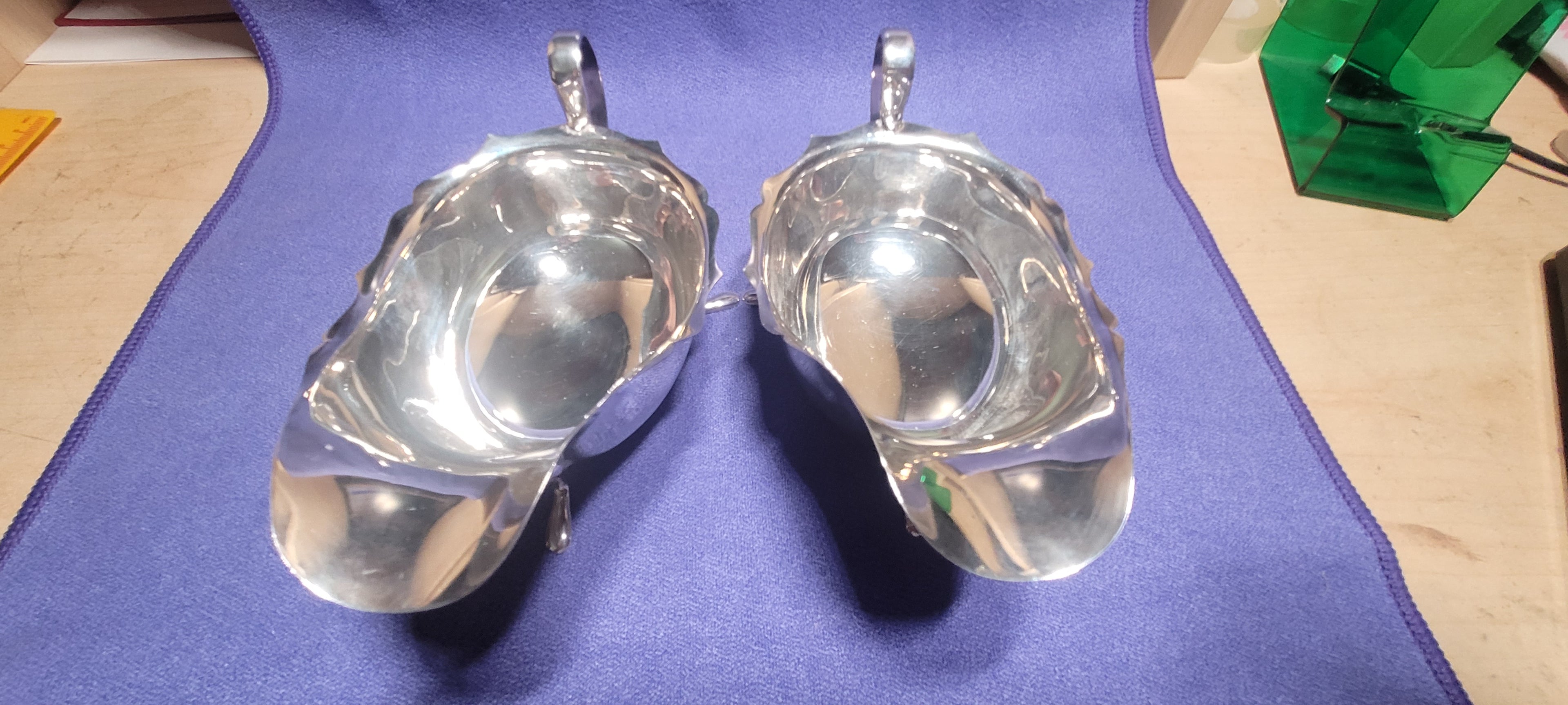 Pair Sterling Silver Sauce Boats Sheffield 1931 Emile Viner 316g Hallmarked