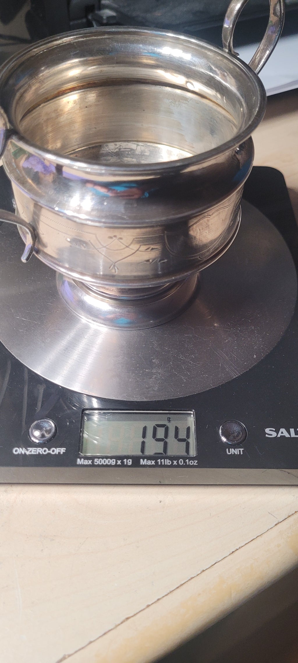 Antique 935 Silver Twin Handle Cup 194g Austria-Hungary “Diana Head” Mark