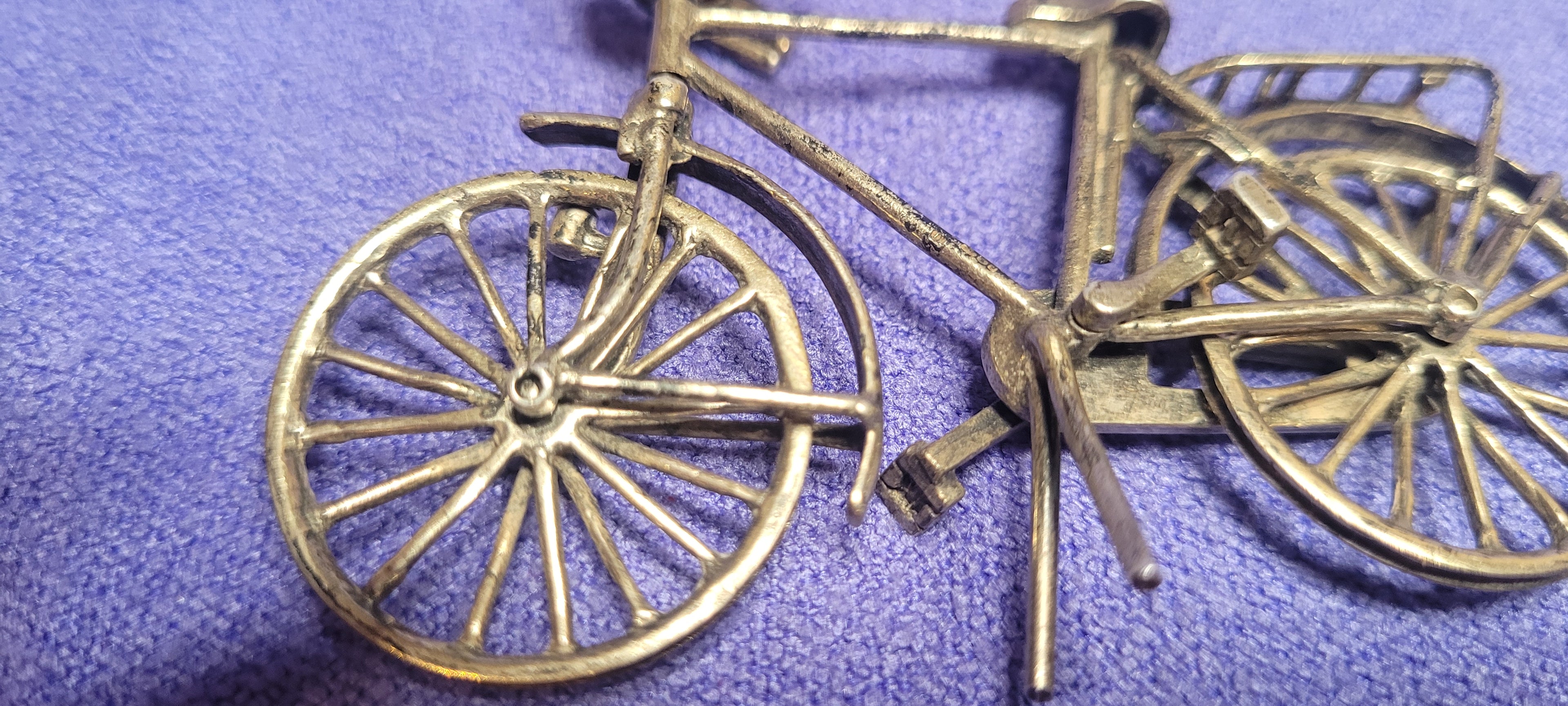 Sterling Silver Miniature Bicycle 925 Spain Hallmarked Collectible 26g Ornament