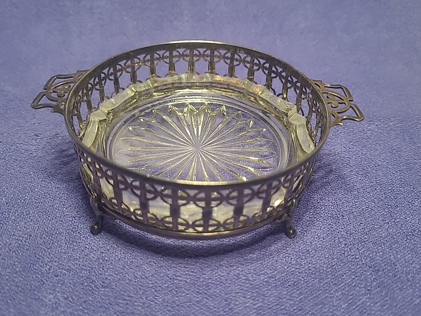 Antique 1925 Adie Brothers Sterling Silver Butter Dish Glass Liner Birmingham