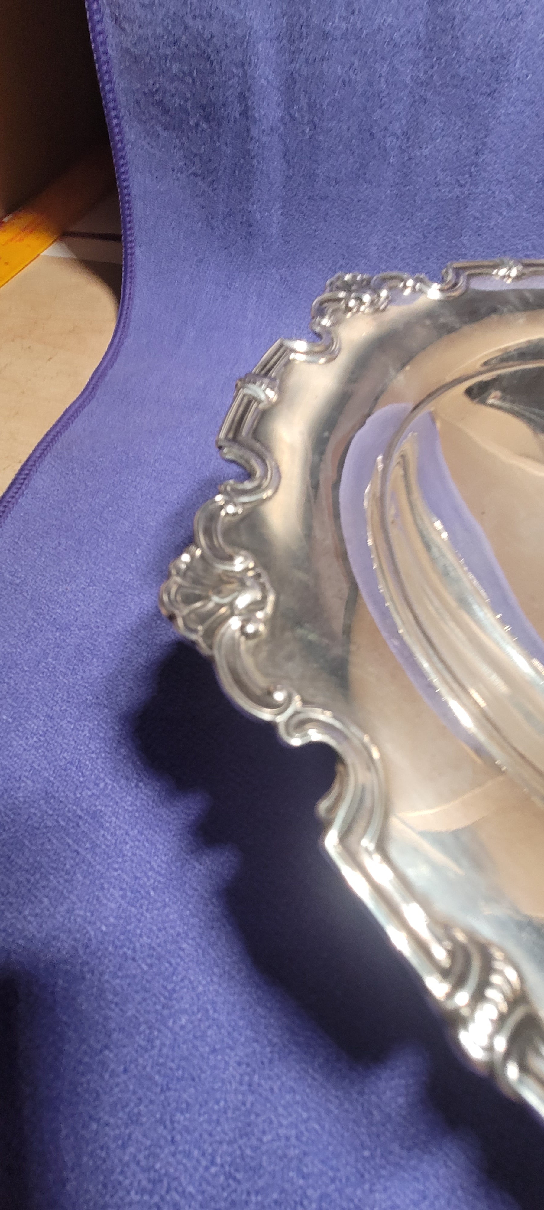 Mappin & Webb , Sterling Silver Large Tazza Dish , Sheffield , 1945 , 296g