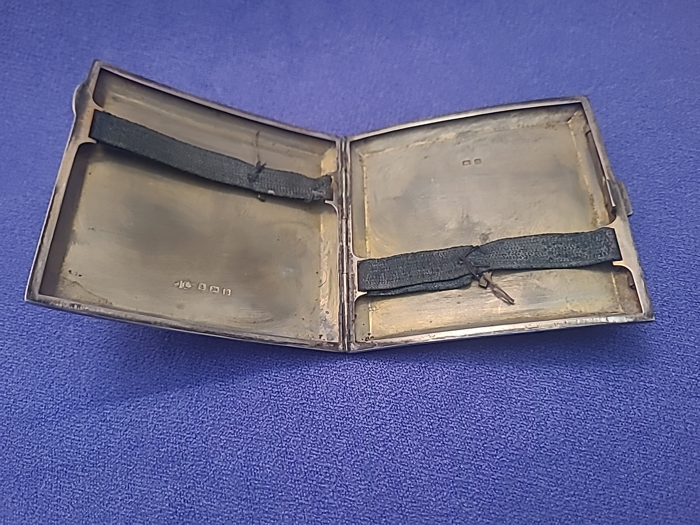 Antique Sterling Silver Engraved Cigarette Case Birmingham 1926 J L 110g