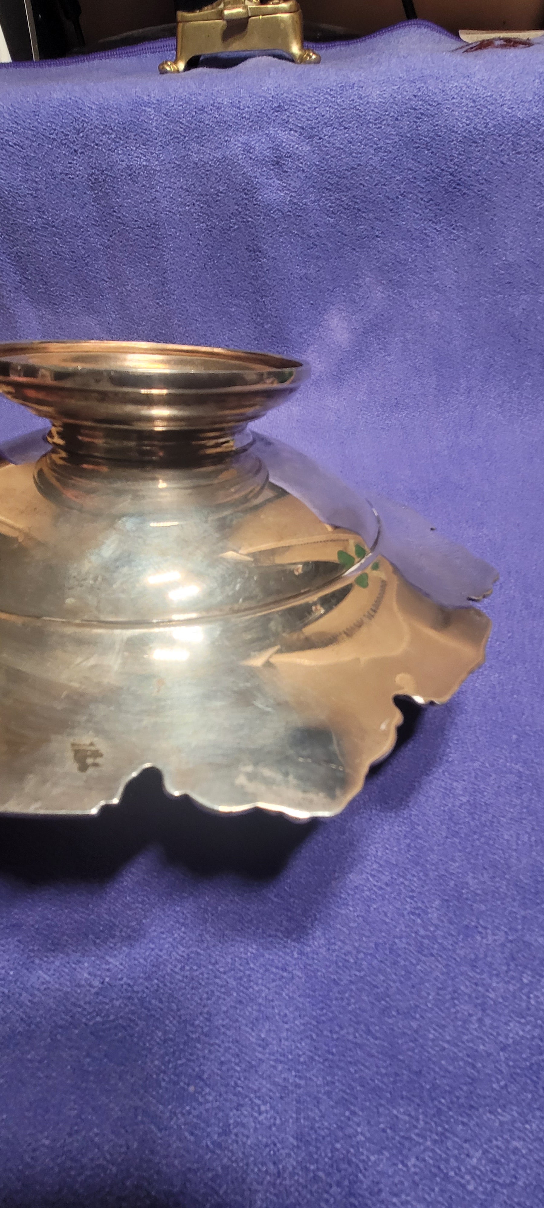 Mappin & Webb , Sterling Silver Large Tazza Dish , Sheffield , 1945 , 296g