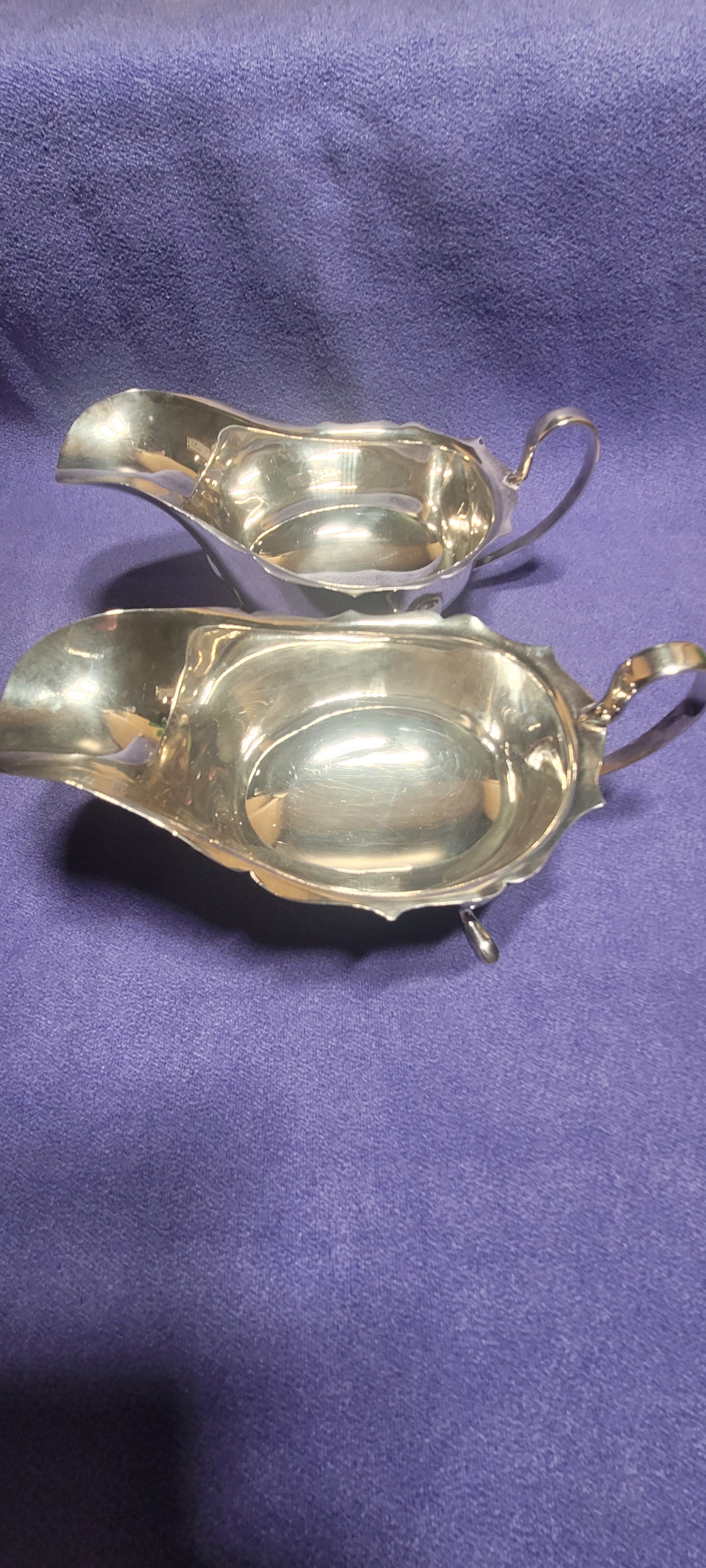 Pair Sterling Silver Sauce Boats Sheffield 1931 Emile Viner 316g Hallmarked