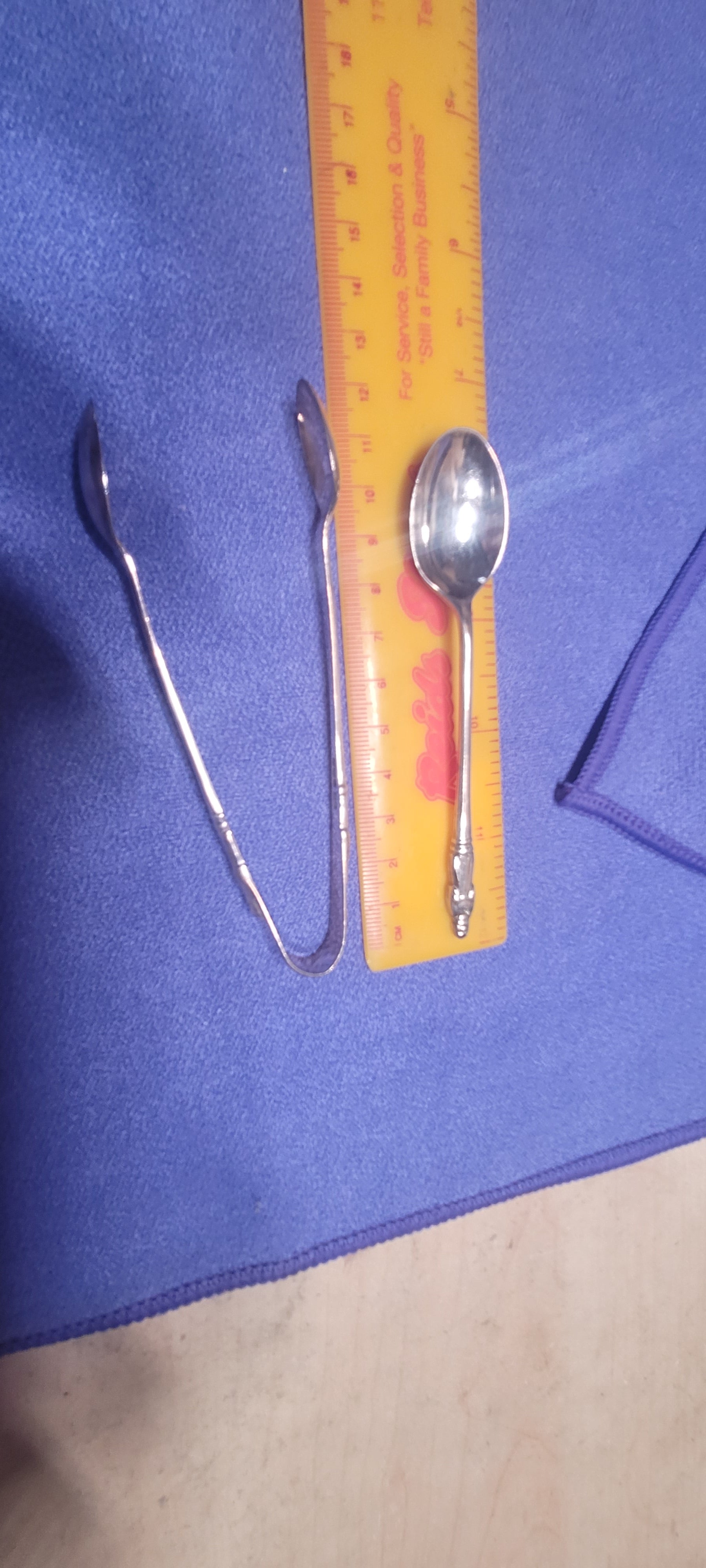 Antique Cased Solid Silver Spoon & Tong Set Walker & Hall 1923 98g