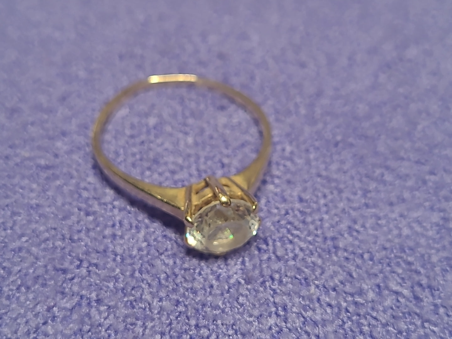 9ct Gold CZ Solitaire Ring Size L 1/2 Hallmarked Boxed 1.8g