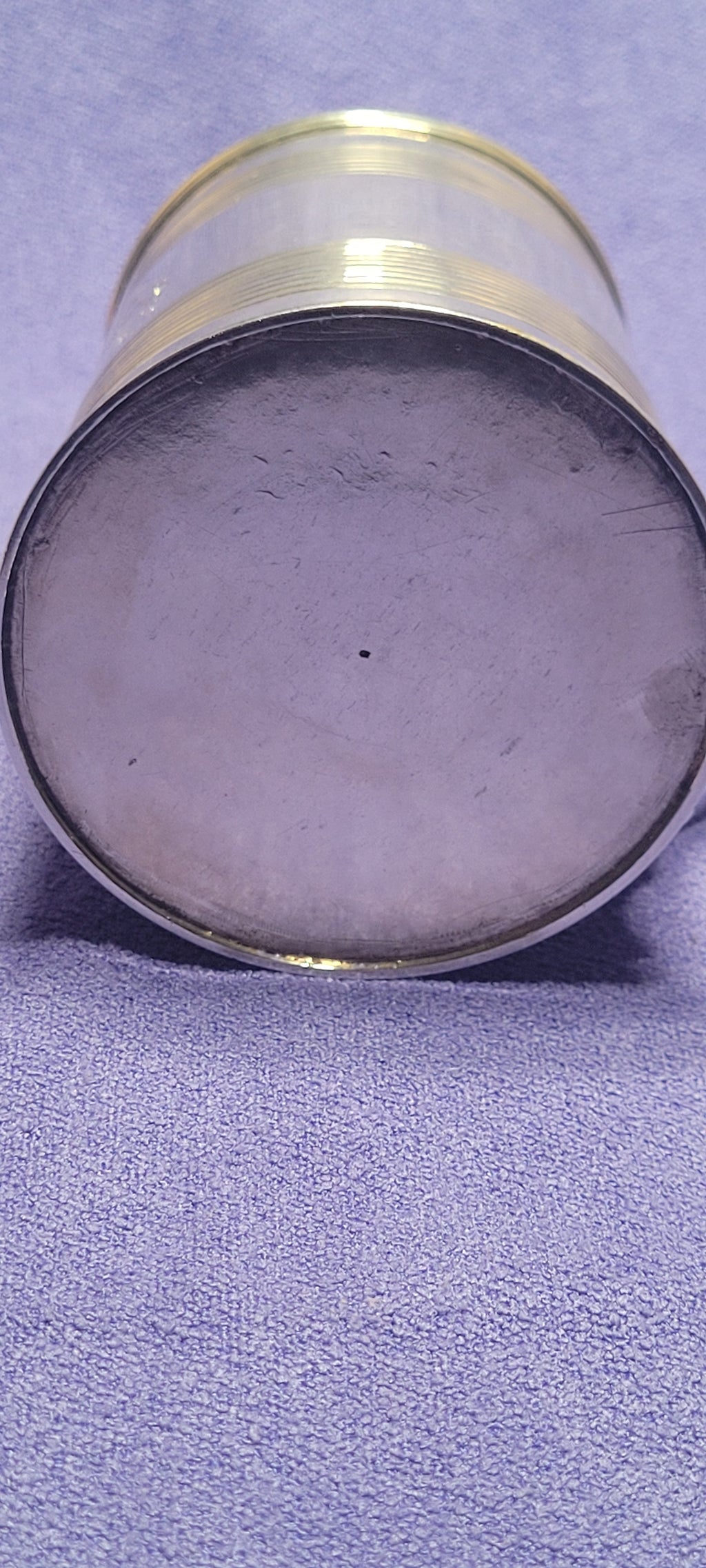 1856 Exeter Sterling Silver Christening Mug Lined Pattern Josiah Williams