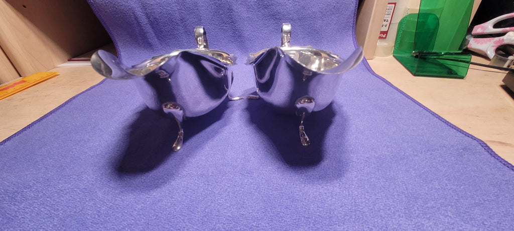 Pair Sterling Silver Sauce Boats Sheffield 1931 Emile Viner 316g Hallmarked