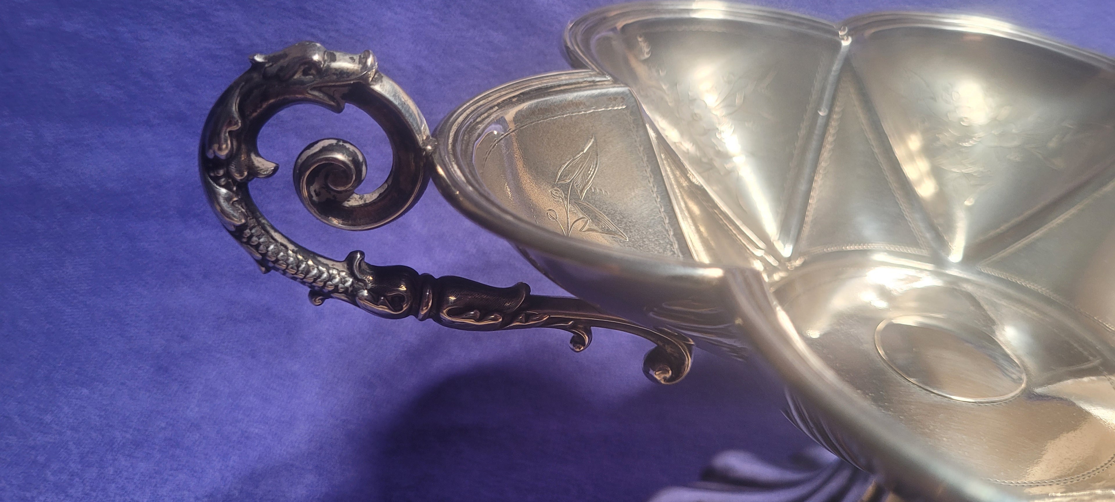 Antique Austro Hungarian Sterling Silver Gothic Compote Vienna c1870 215g