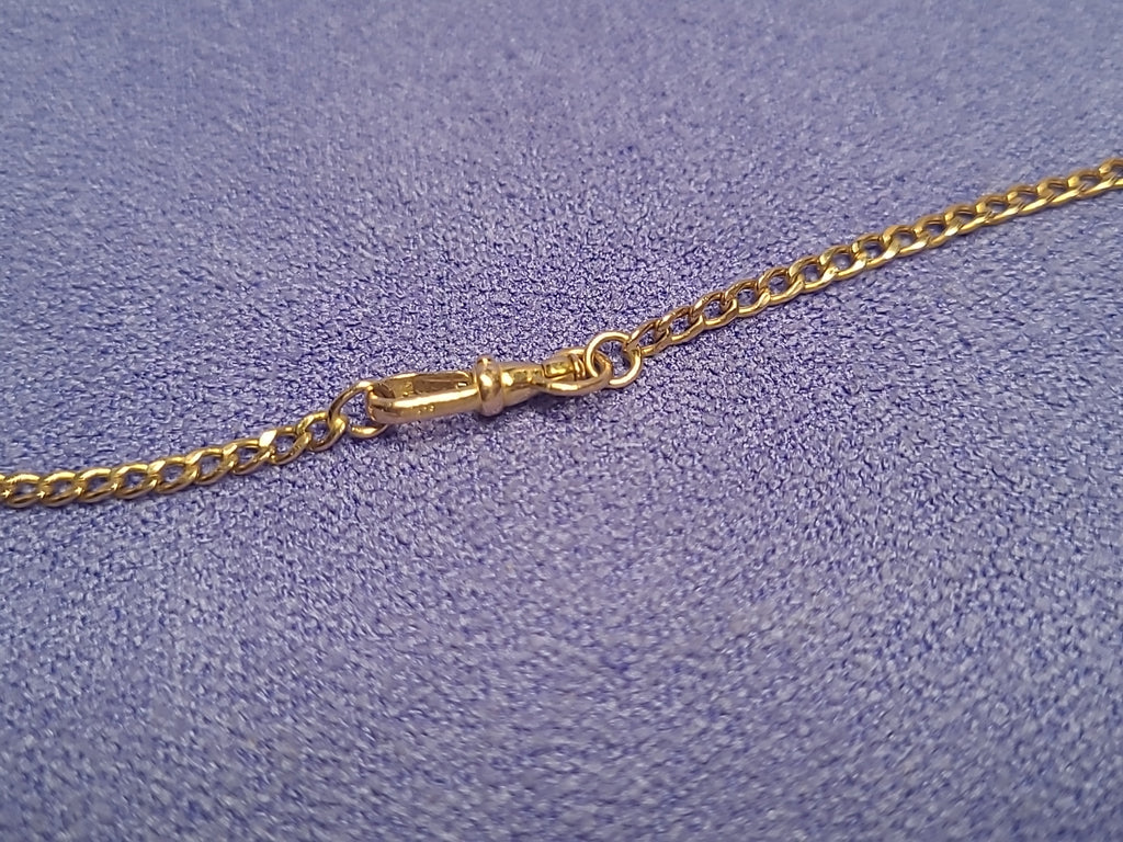 9ct Gold Onyx & Bloodstone Fob Pendant With Chain Hallmarked 7.5g