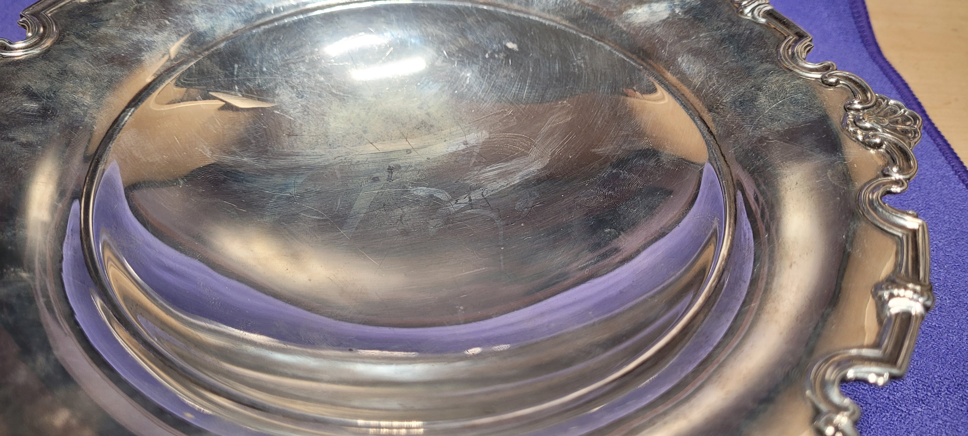 Mappin & Webb , Sterling Silver Large Tazza Dish , Sheffield , 1945 , 296g