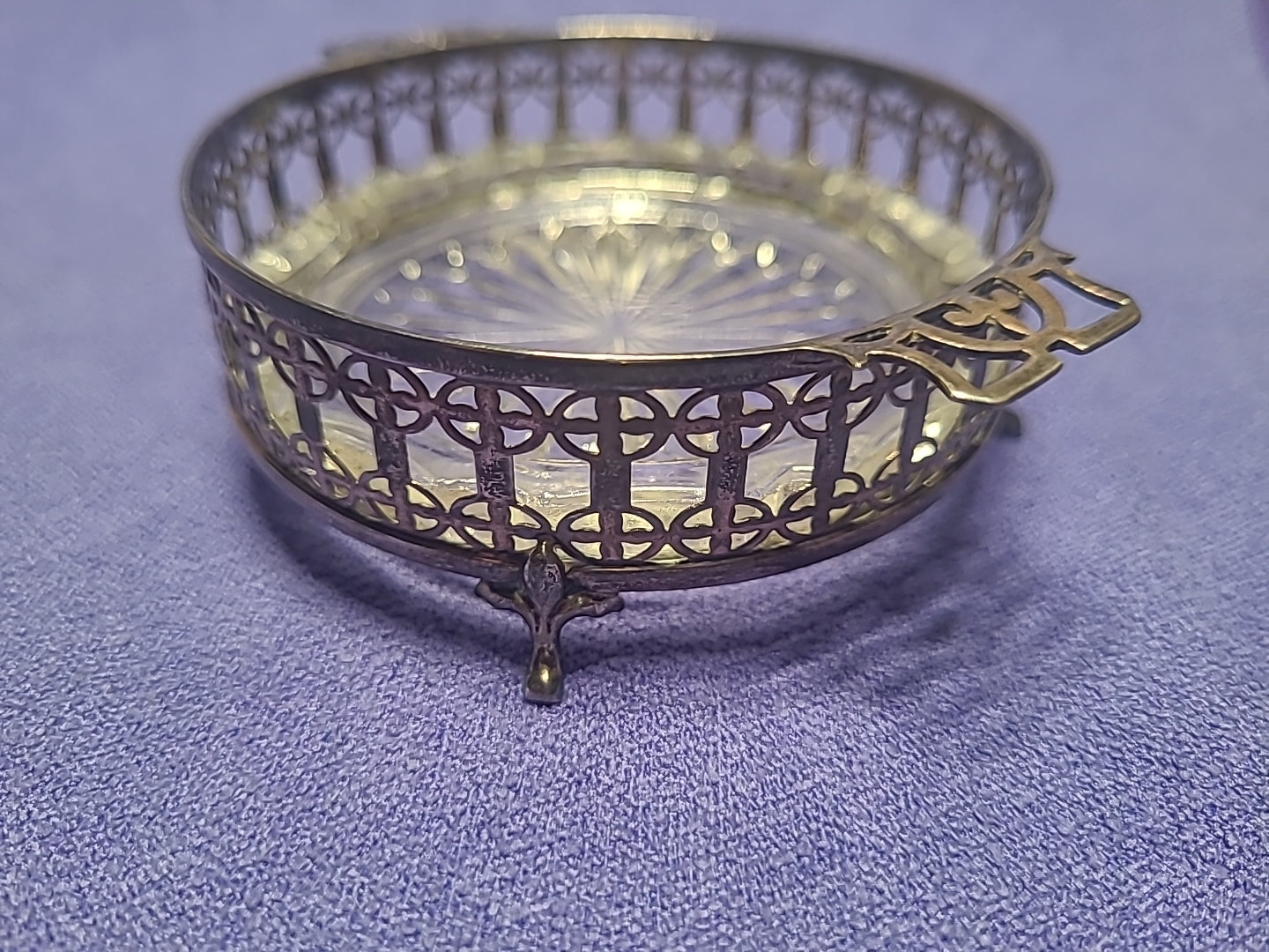 Antique 1925 Adie Brothers Sterling Silver Butter Dish Glass Liner Birmingham