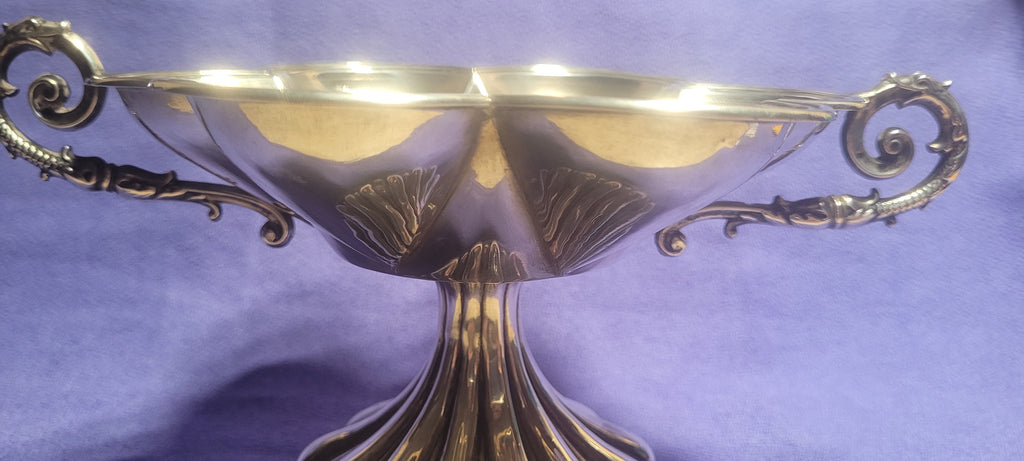 Antique Austro Hungarian Sterling Silver Gothic Compote Vienna c1870 215g