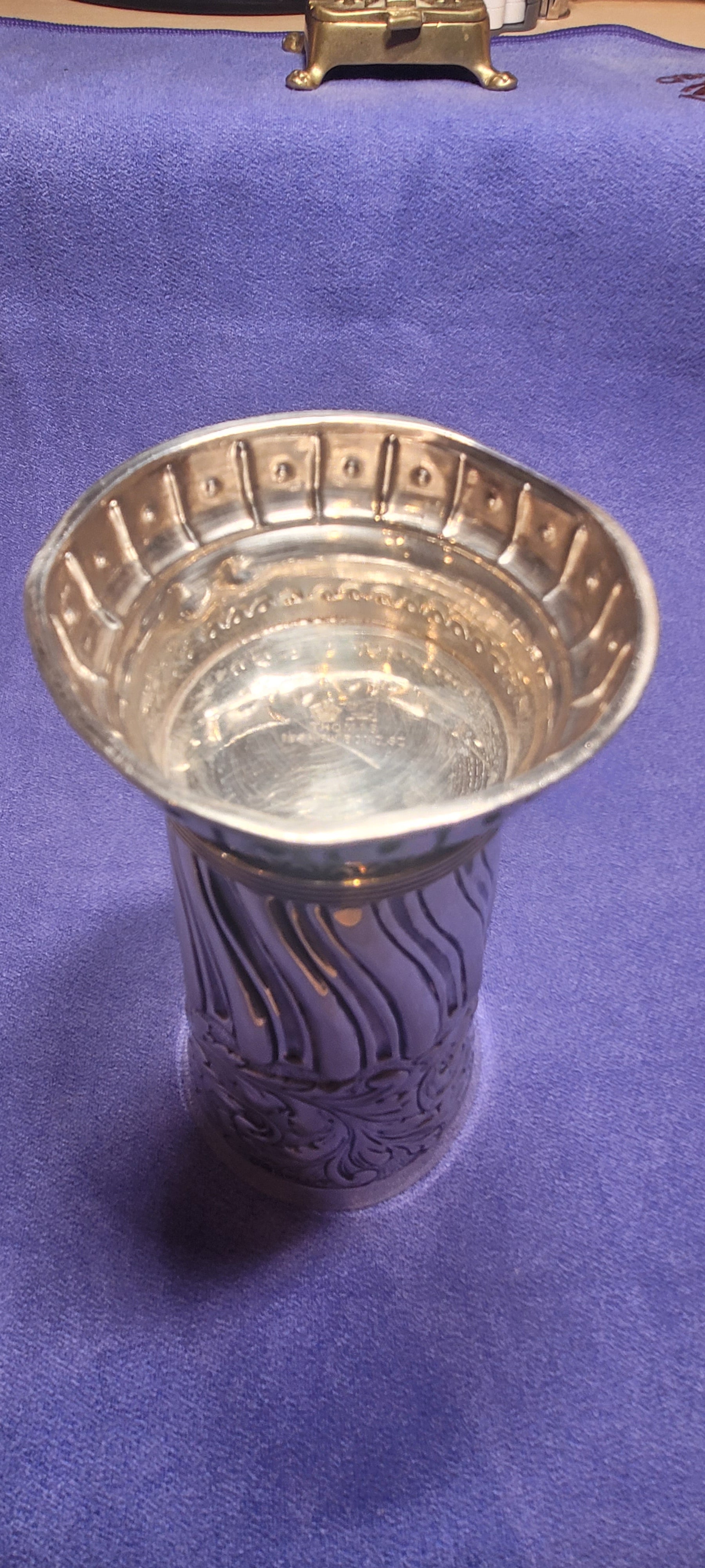 Victorian Sterling Silver Repousse Vase, 1888,Francis Boone Thomas, 193g ,London