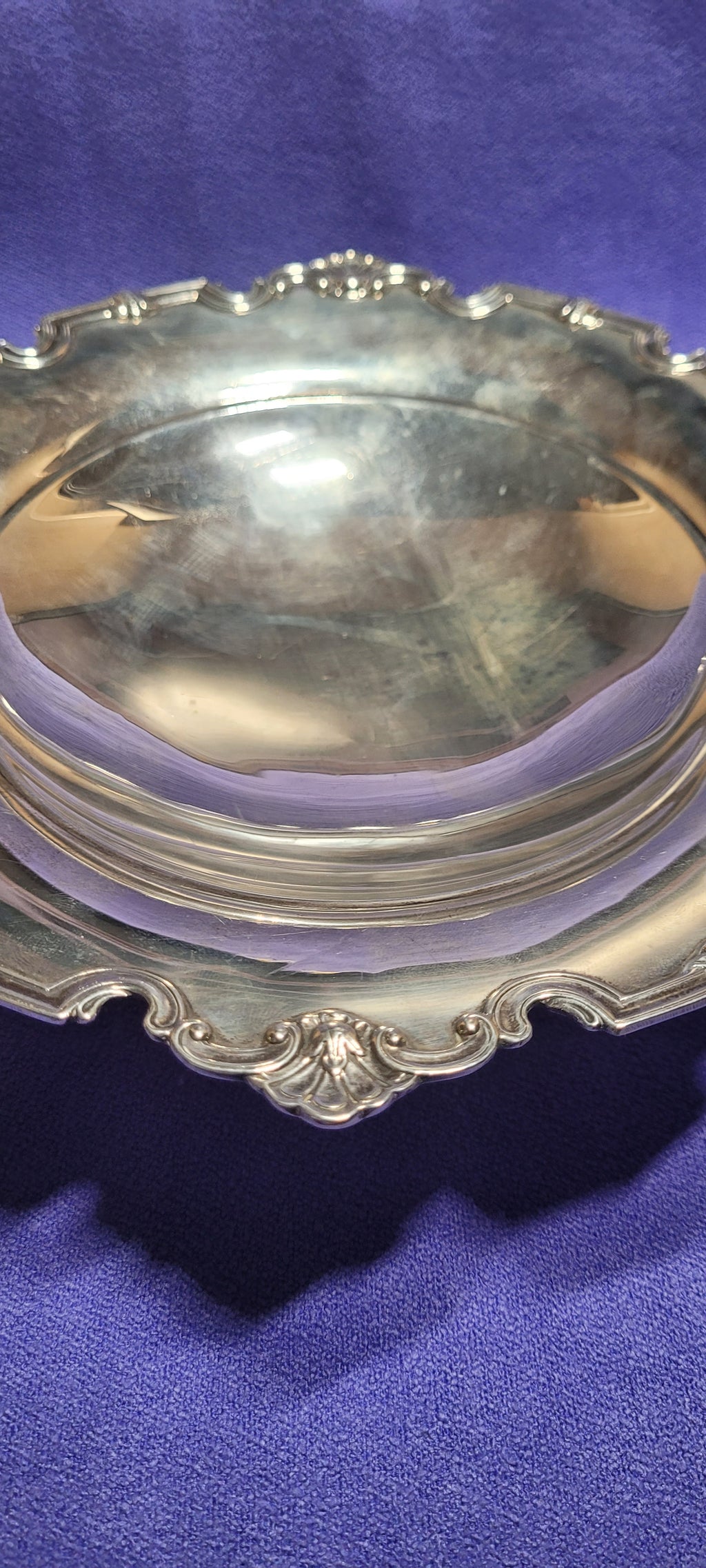 Mappin & Webb , Sterling Silver Large Tazza Dish , Sheffield , 1945 , 296g