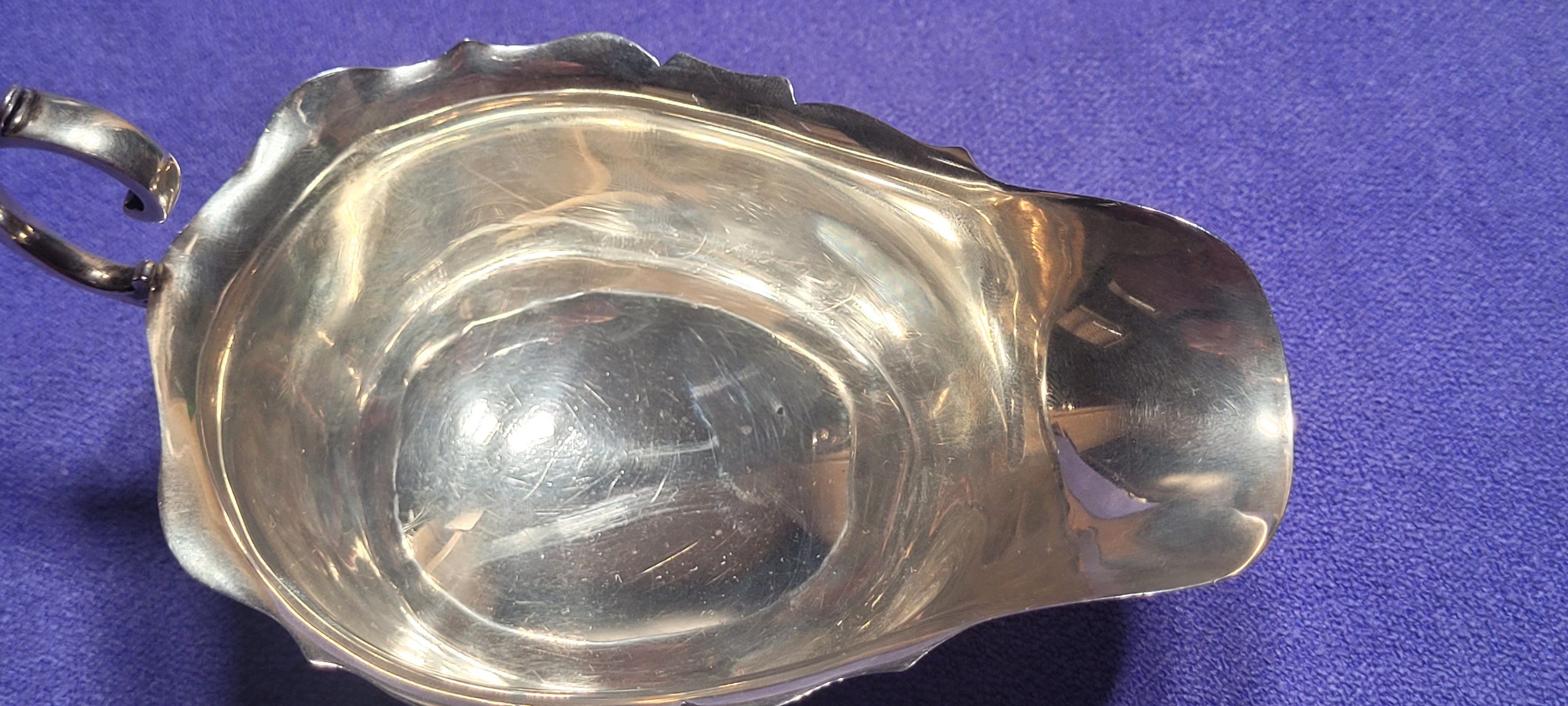 Antique Sterling Silver Gravy Boat 95g Birmingham 1915 Horace Woodward & Co Ltd