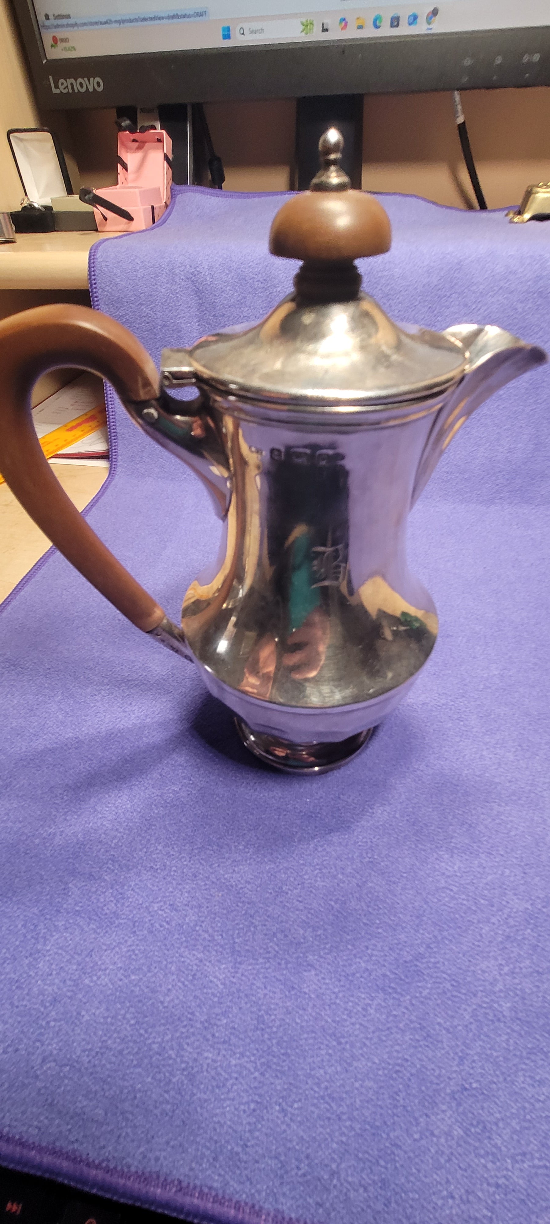 Sterling Silver  Jug, Birmingham , 396g , 1933 , Unknown Maker