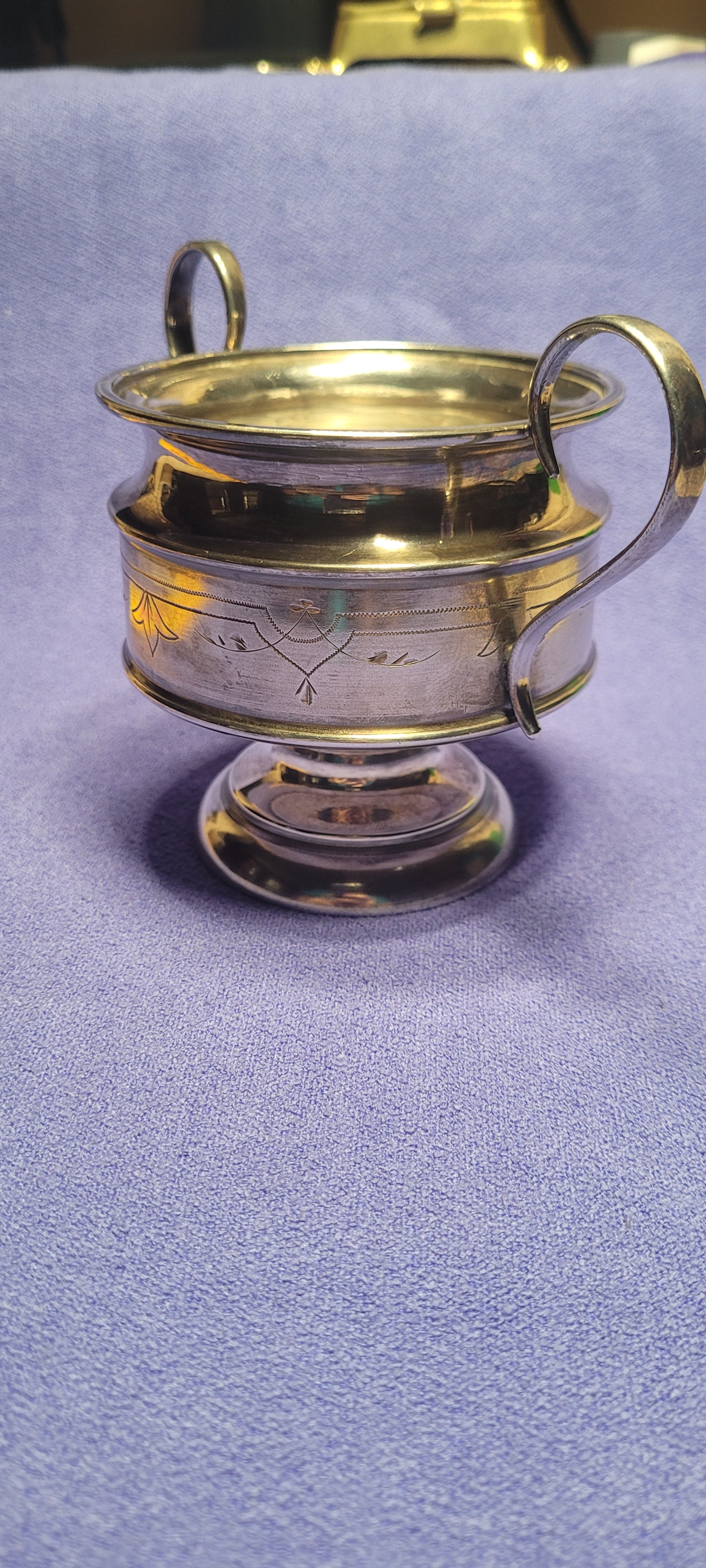 Antique 935 Silver Twin Handle Cup 194g Austria-Hungary “Diana Head” Mark