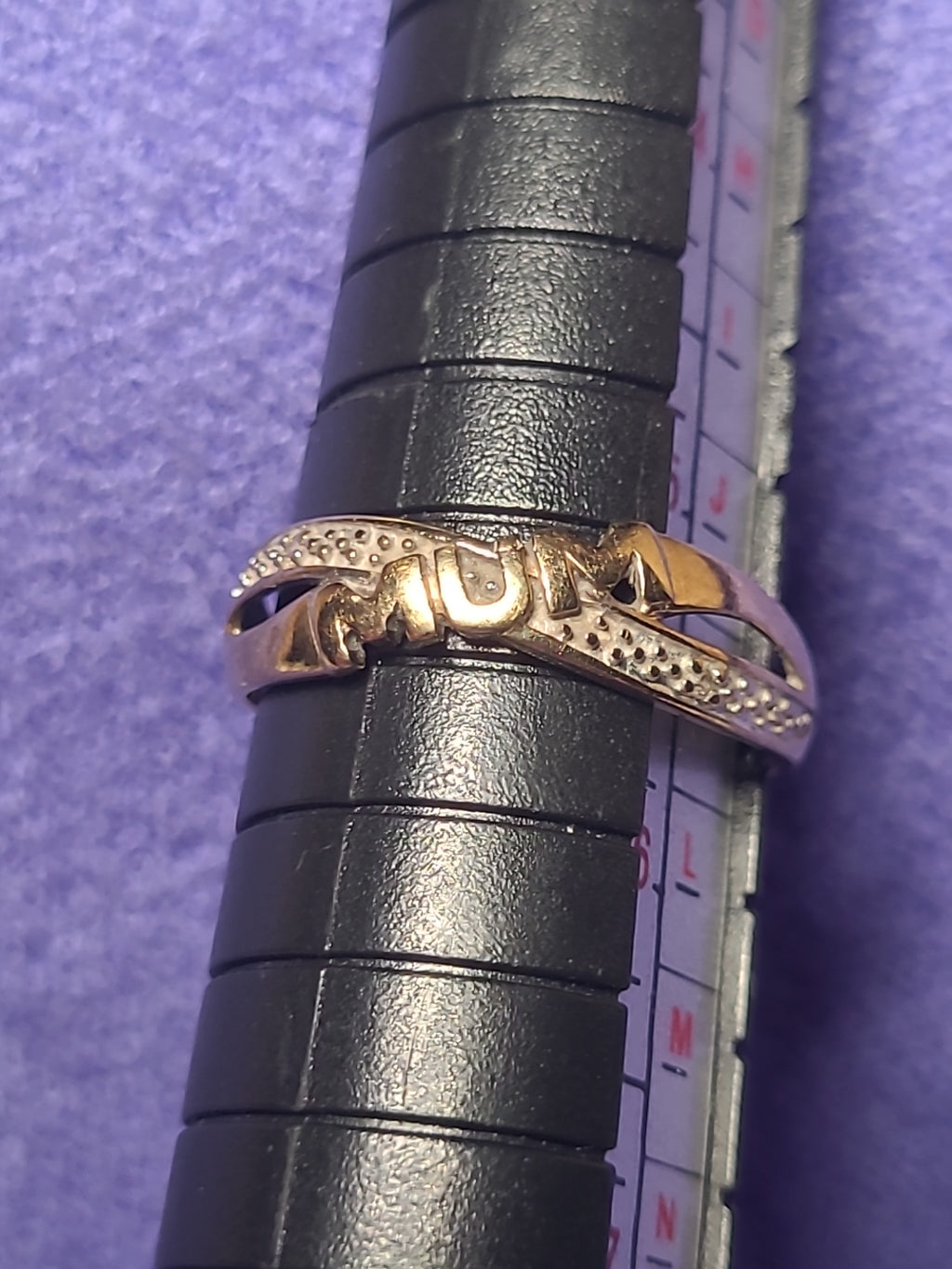 9ct Yellow Gold MUM Ring Size K Hallmarked Mother's Day Gift Present