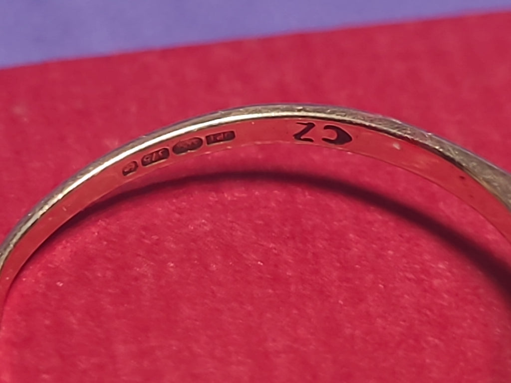 9ct Gold CZ Solitaire Ring Size L 1/2 Hallmarked Boxed 1.8g