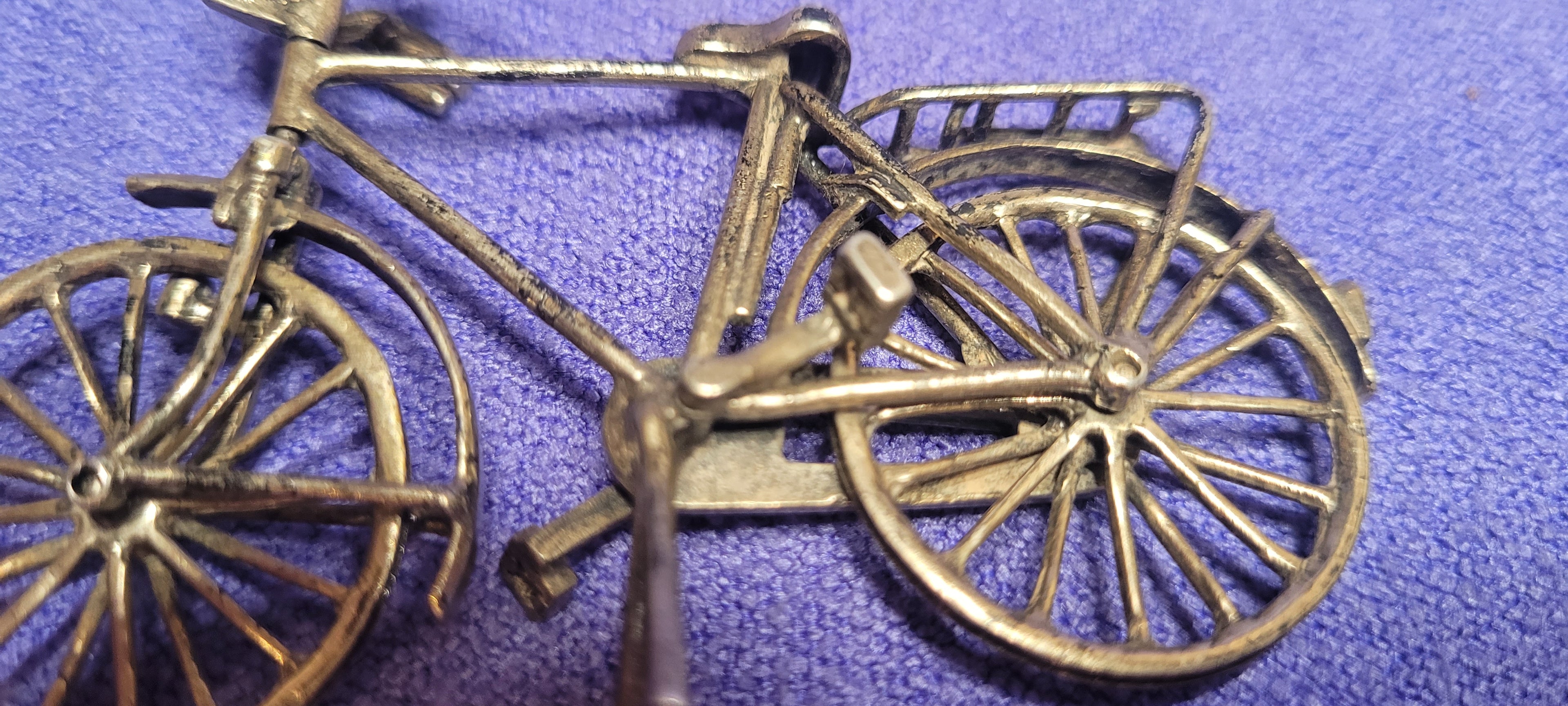 Sterling Silver Miniature Bicycle 925 Spain Hallmarked Collectible 26g Ornament