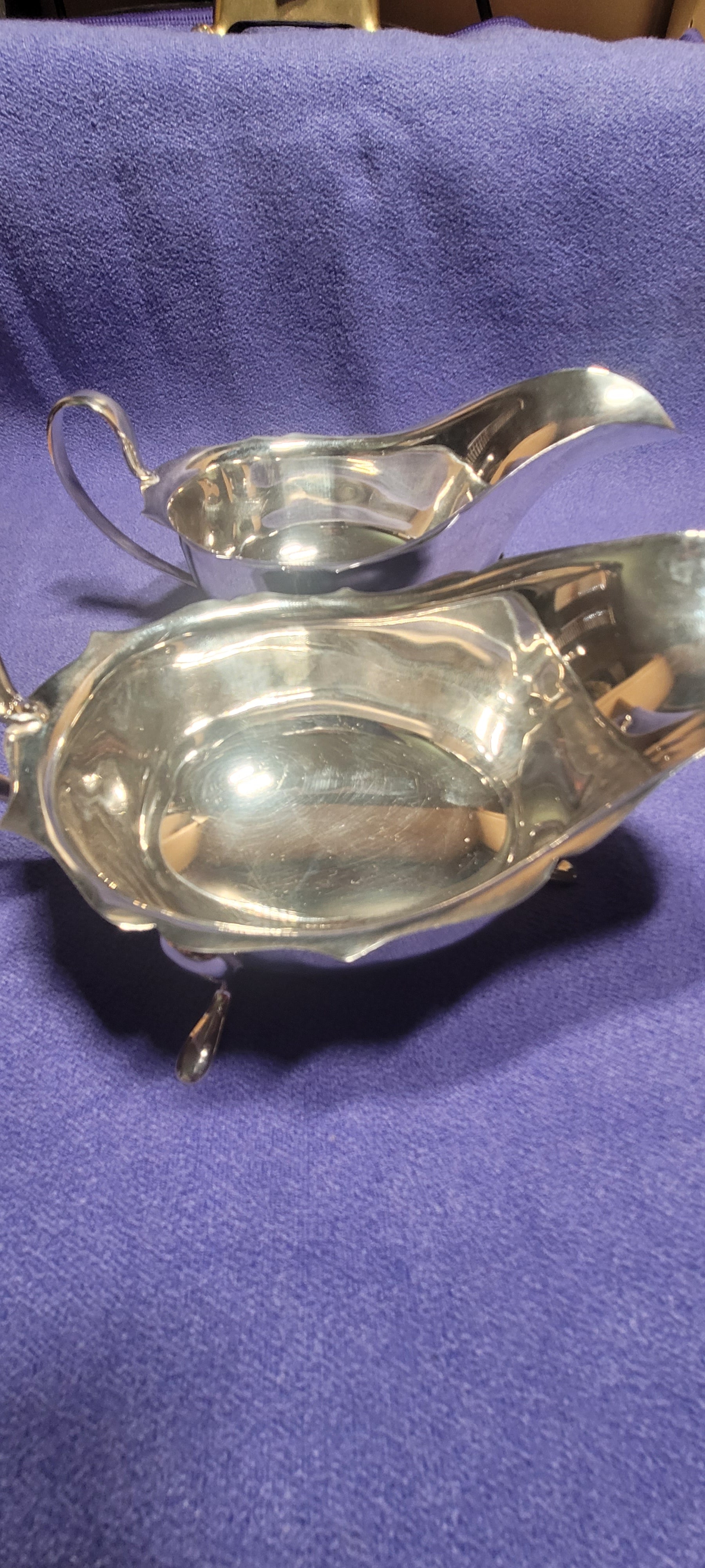 Pair Sterling Silver Sauce Boats Sheffield 1931 Emile Viner 316g Hallmarked