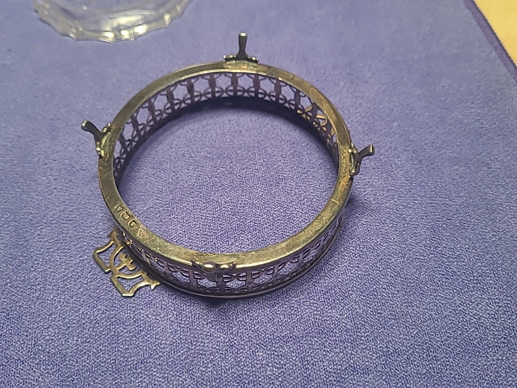 Antique 1925 Adie Brothers Sterling Silver Butter Dish Glass Liner Birmingham