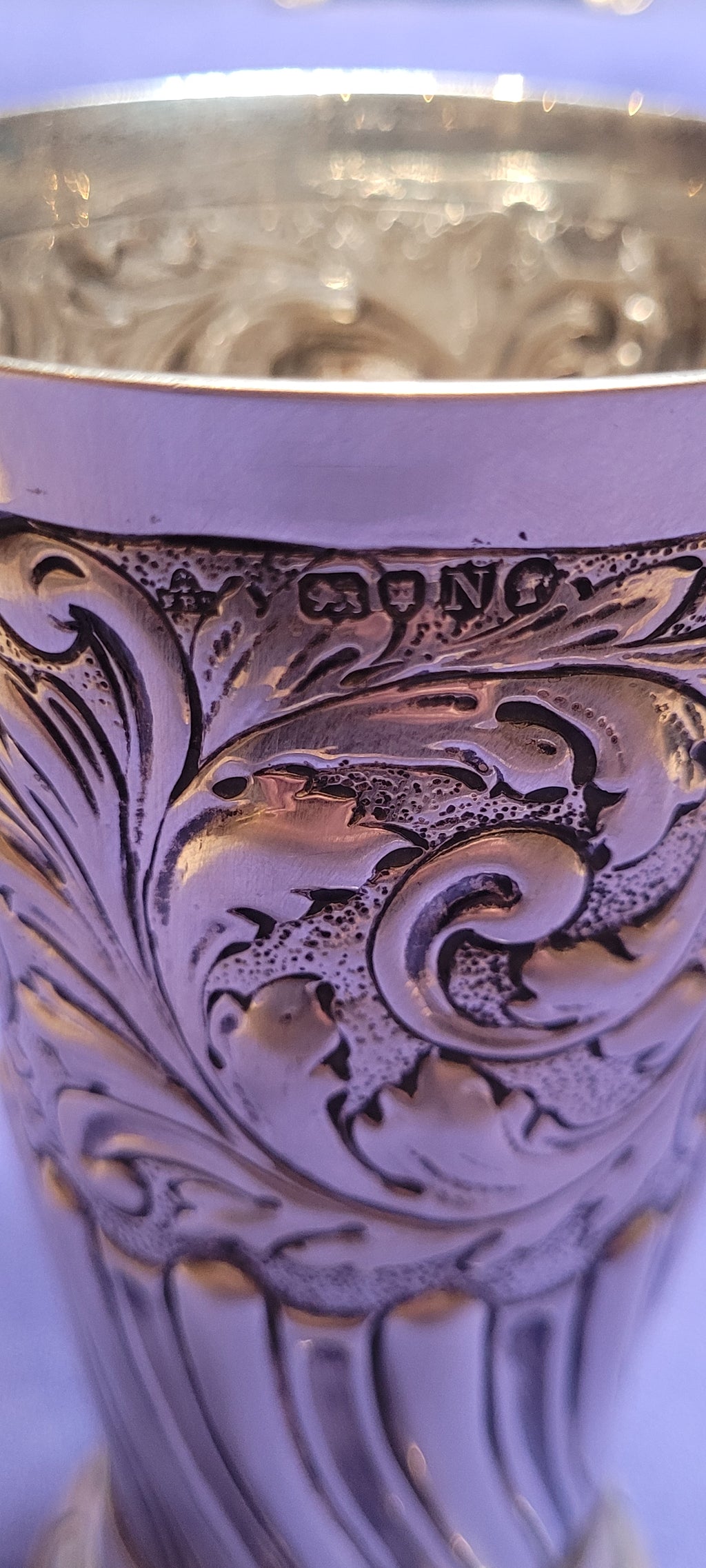 Victorian Sterling Silver Repousse Vase, 1888,Francis Boone Thomas, 193g ,London