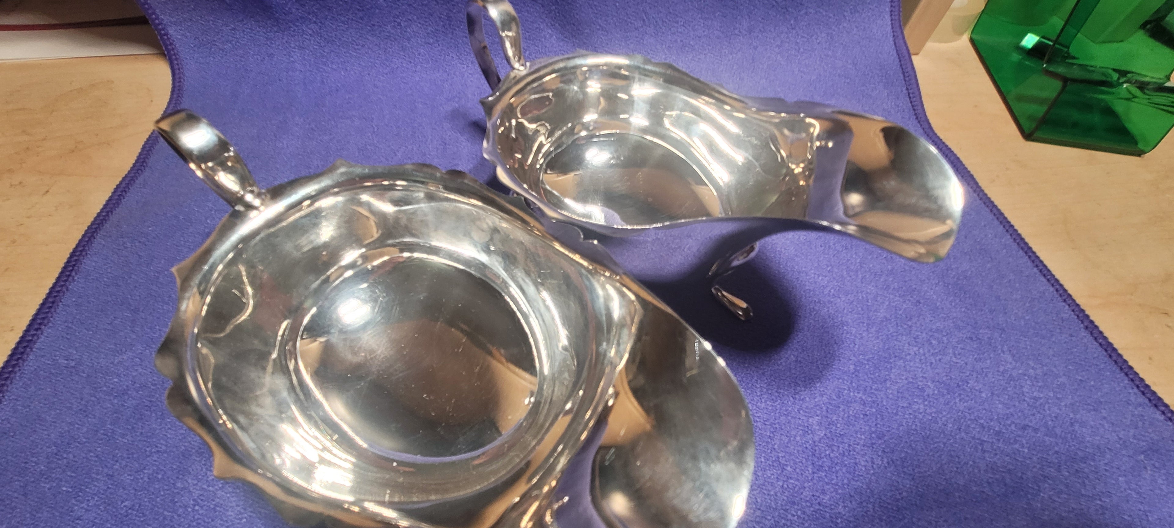 Pair Sterling Silver Sauce Boats Sheffield 1931 Emile Viner 316g Hallmarked
