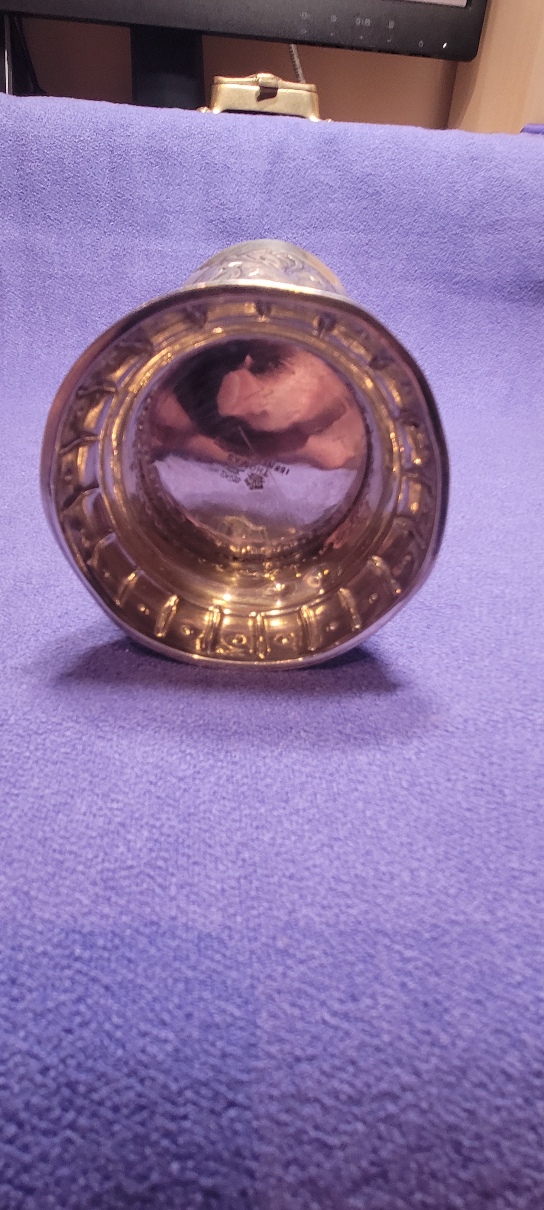 Victorian Sterling Silver Repousse Vase, 1888,Francis Boone Thomas, 193g ,London