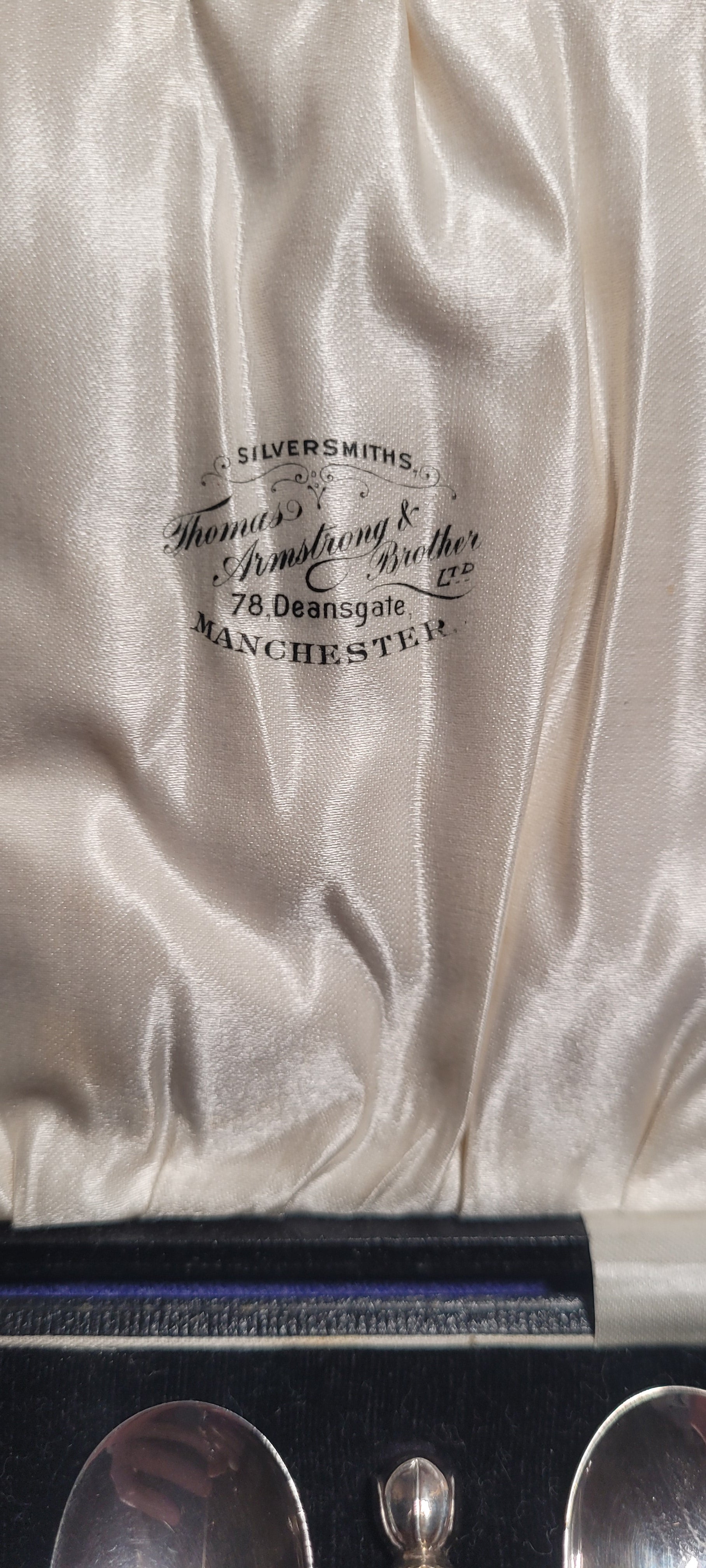 Antique Solid Silver Teaspoons Set of 6 Cased Birmingham 1925 D&B 80g