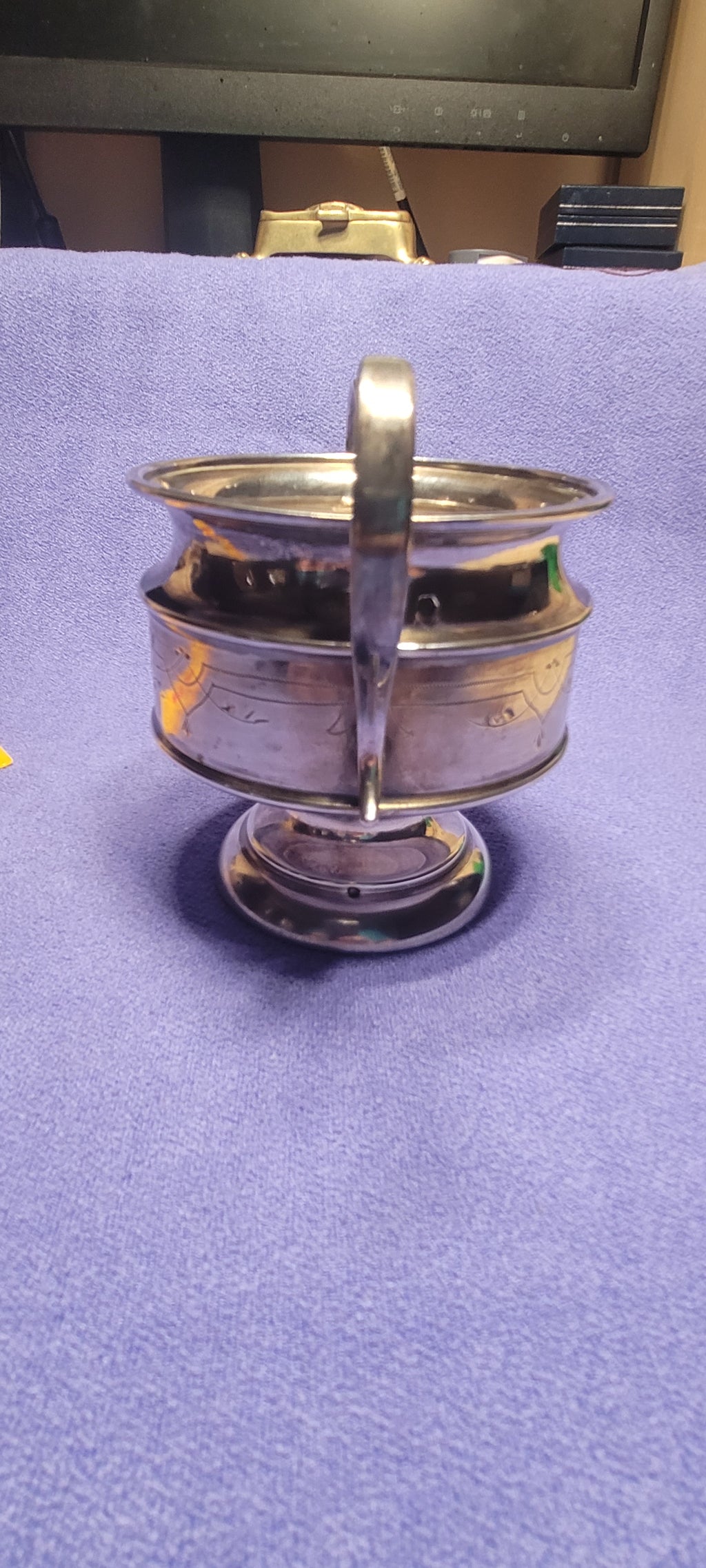 Antique 935 Silver Twin Handle Cup 194g Austria-Hungary “Diana Head” Mark