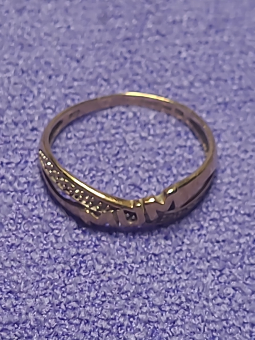 9ct Yellow Gold MUM Ring Size K Hallmarked Mother's Day Gift Present