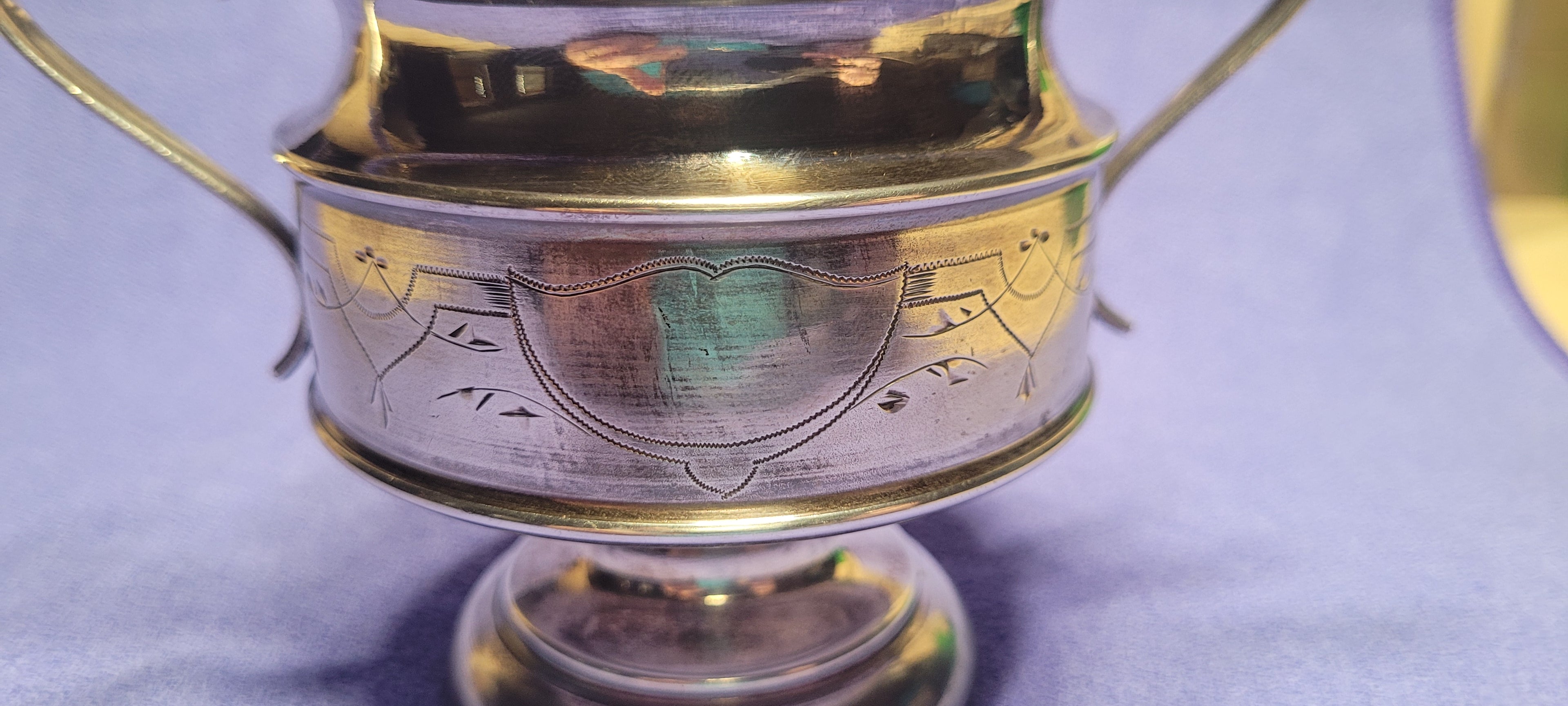 Antique 935 Silver Twin Handle Cup 194g Austria-Hungary “Diana Head” Mark