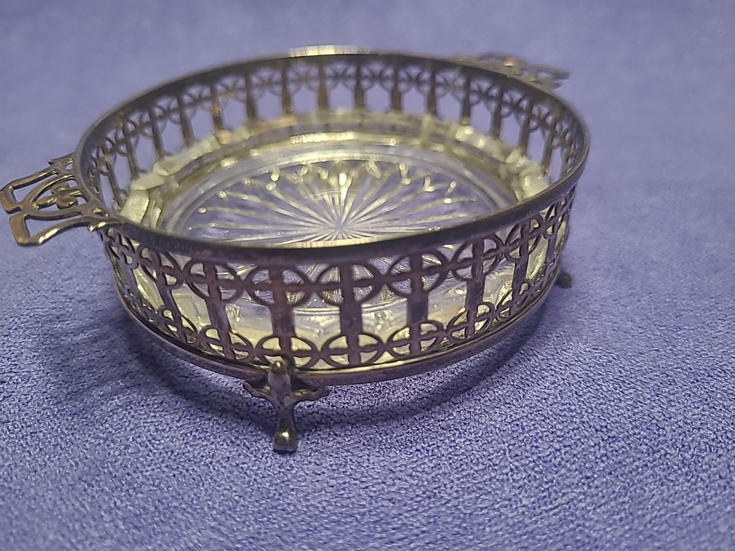 Antique 1925 Adie Brothers Sterling Silver Butter Dish Glass Liner Birmingham