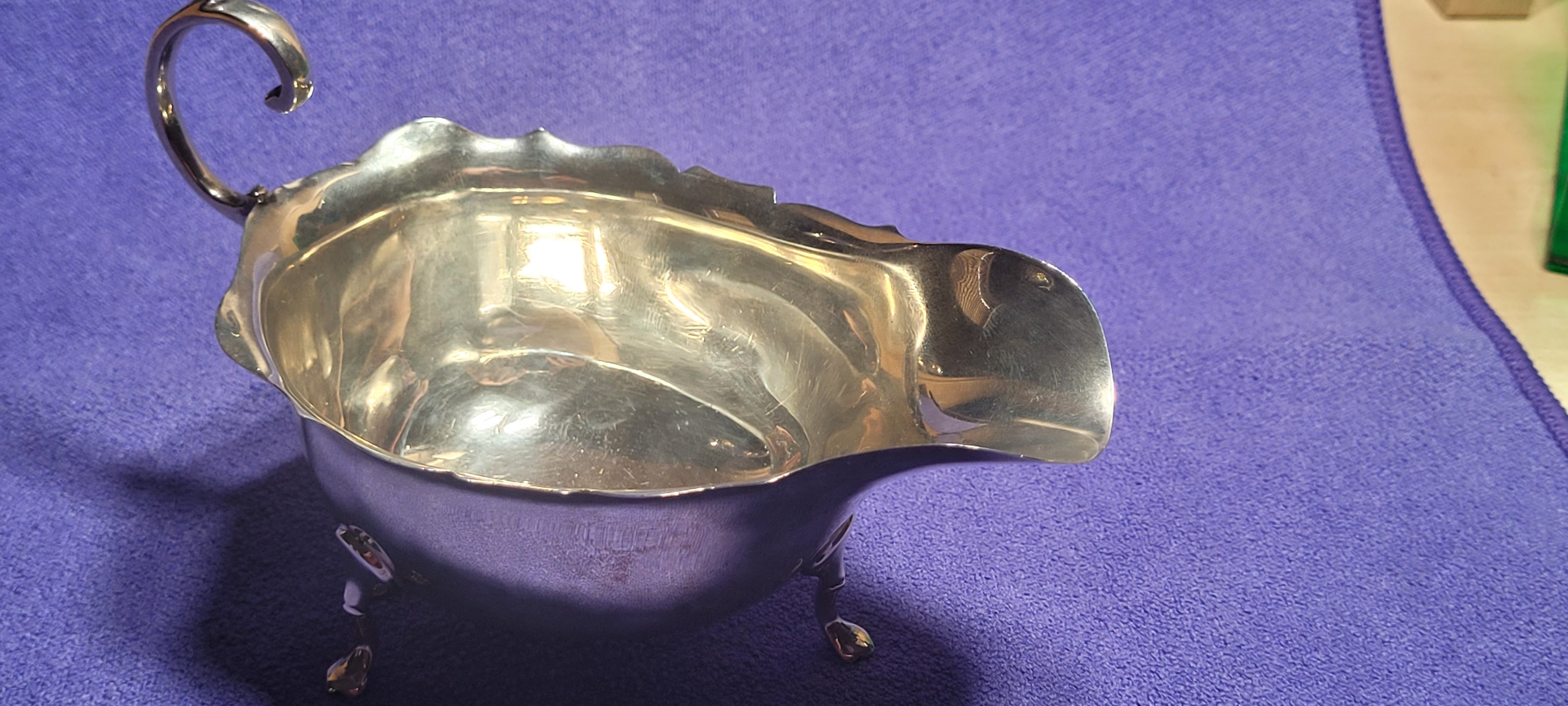 Antique Sterling Silver Gravy Boat 95g Birmingham 1915 Horace Woodward & Co Ltd