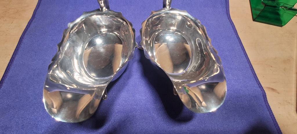 Pair Sterling Silver Sauce Boats Sheffield 1931 Emile Viner 316g Hallmarked