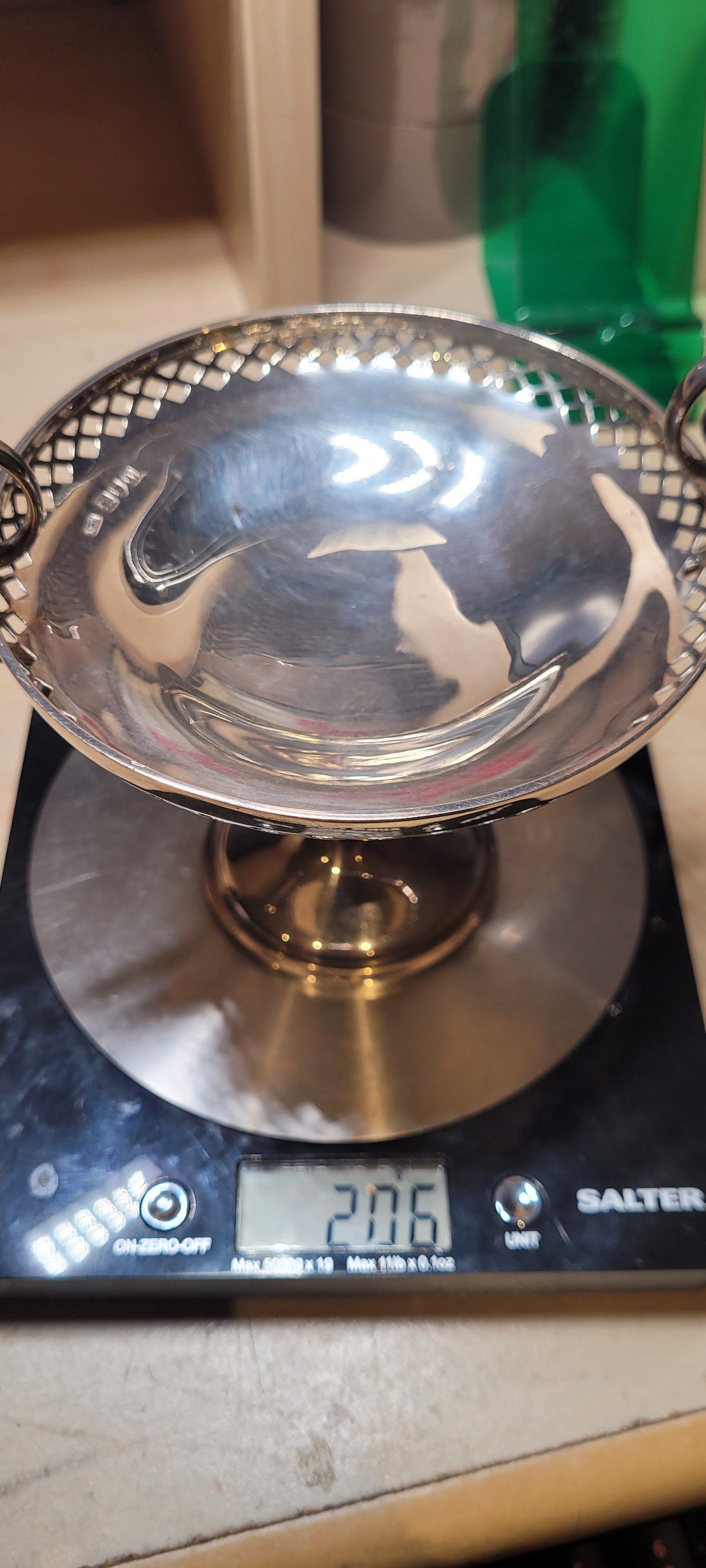 Antique Solid Silver Tazza Dish London 1909 John Collard Vickery 206g Approx