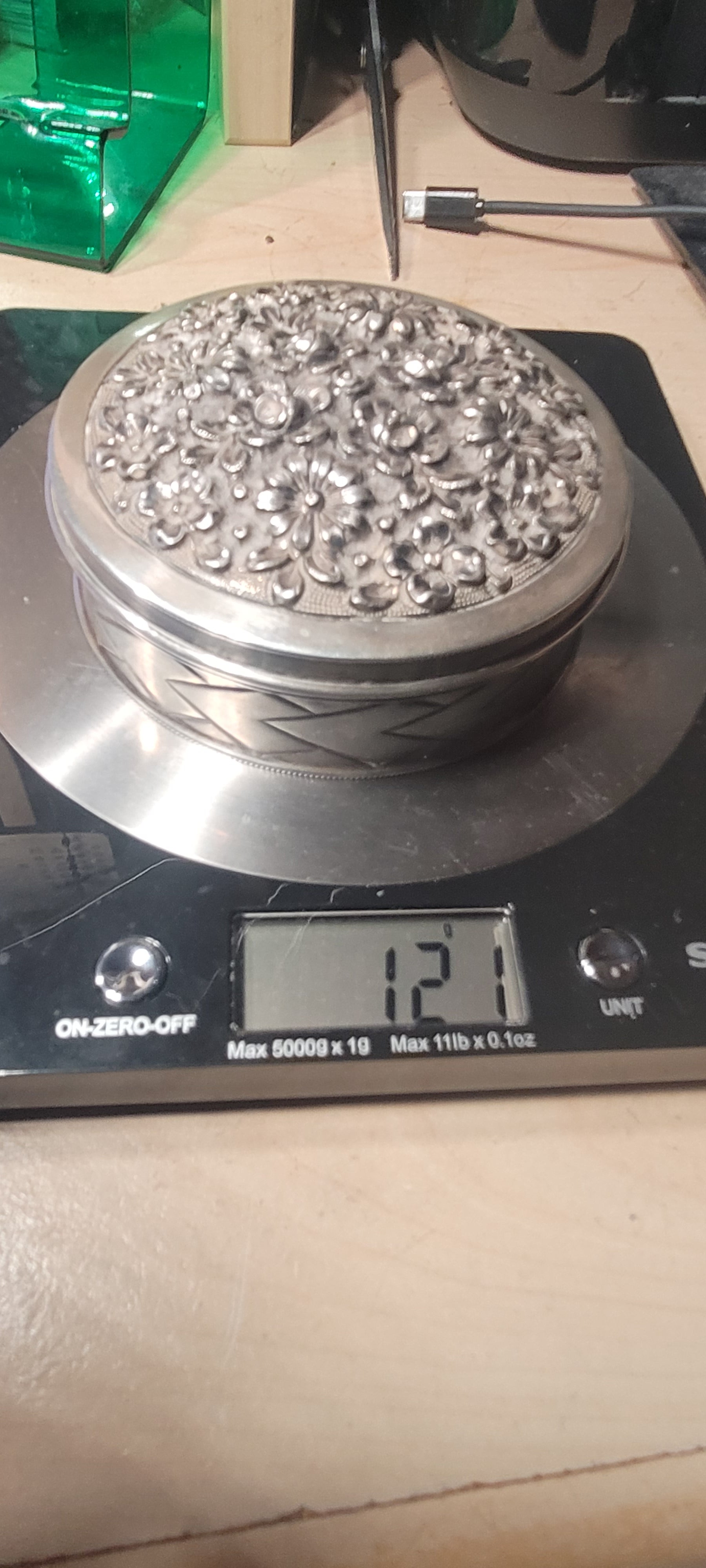 Silver 833, Portuguese , Porto ,Casket Circular, Maker Mark is Unreadable