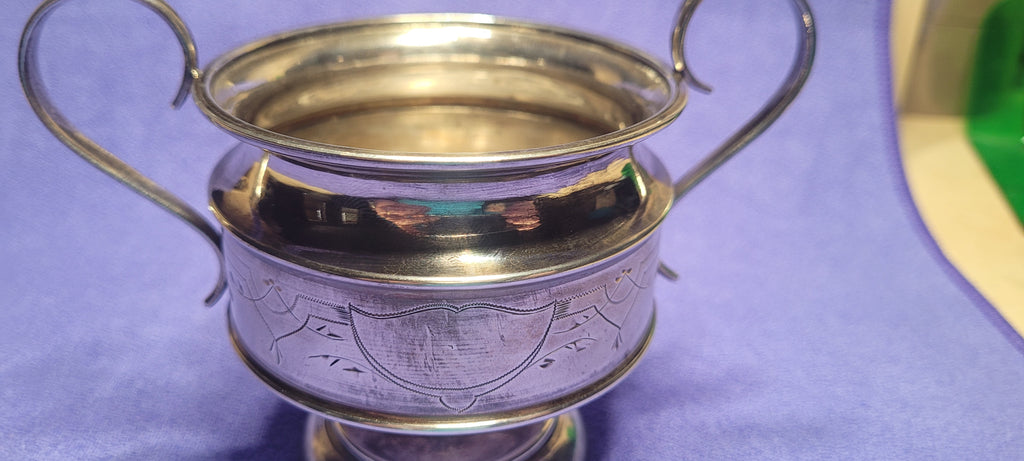 Antique 935 Silver Twin Handle Cup 194g Austria-Hungary “Diana Head” Mark